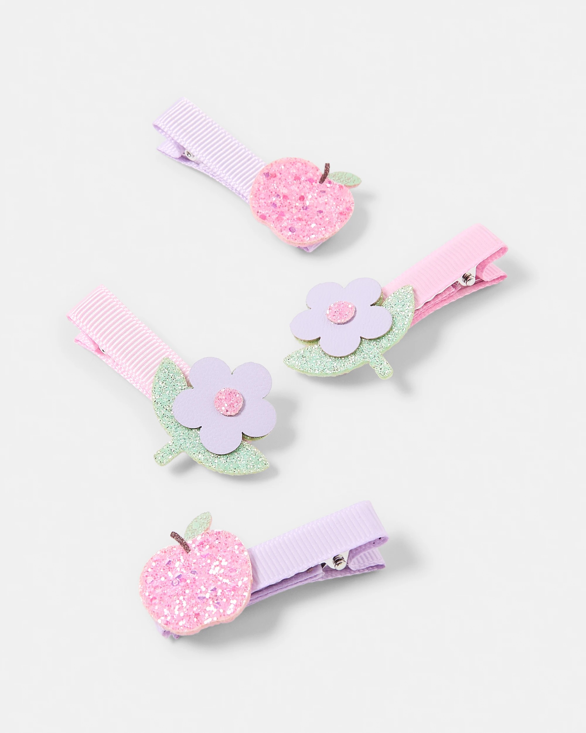 2 4 Pack Purple Apple Flower Hair Clips, 2 of 3