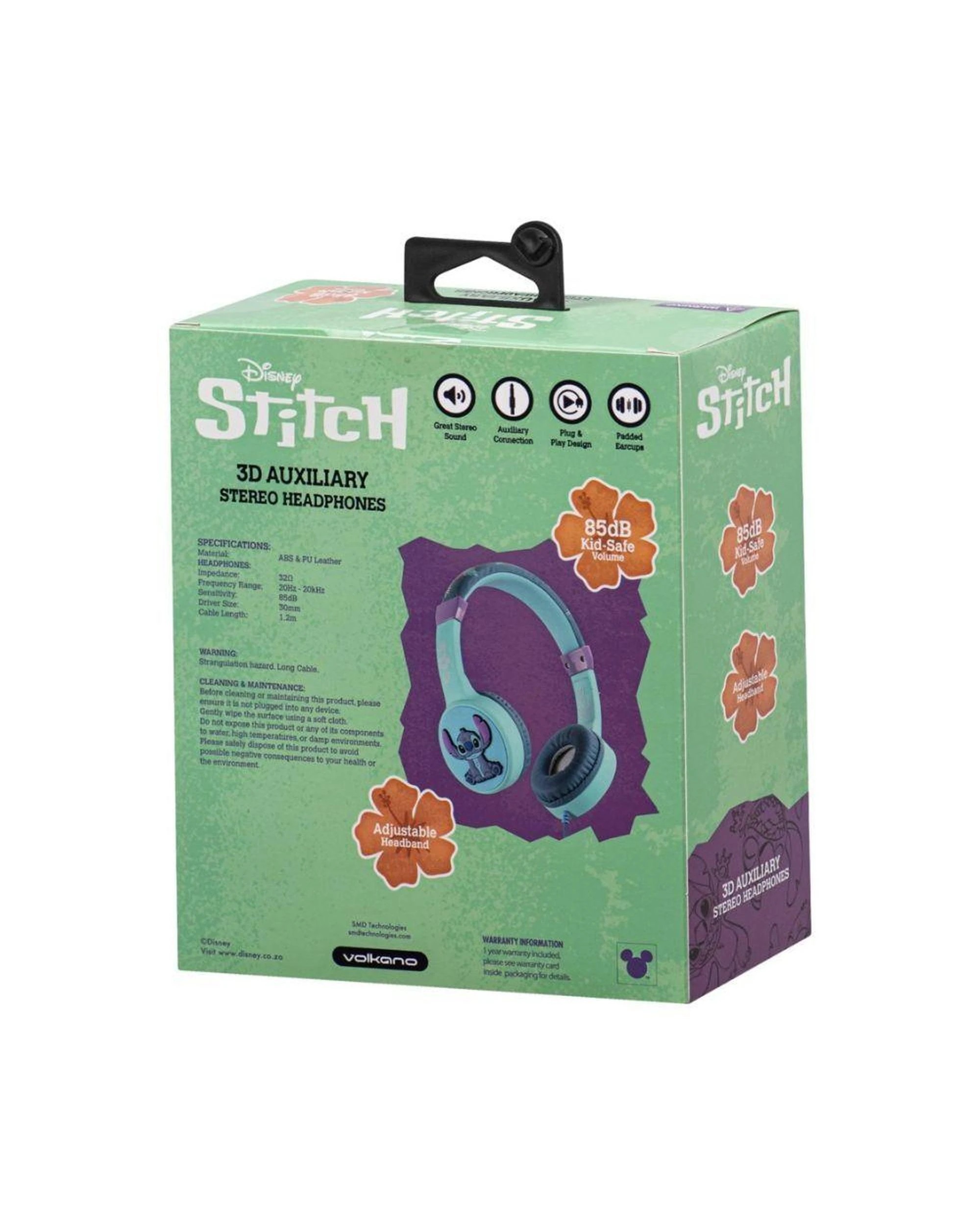 6 Disney Stitch 3D Kids Stereo Headphones AUX Plug Adjustable Headband, 6 of 6