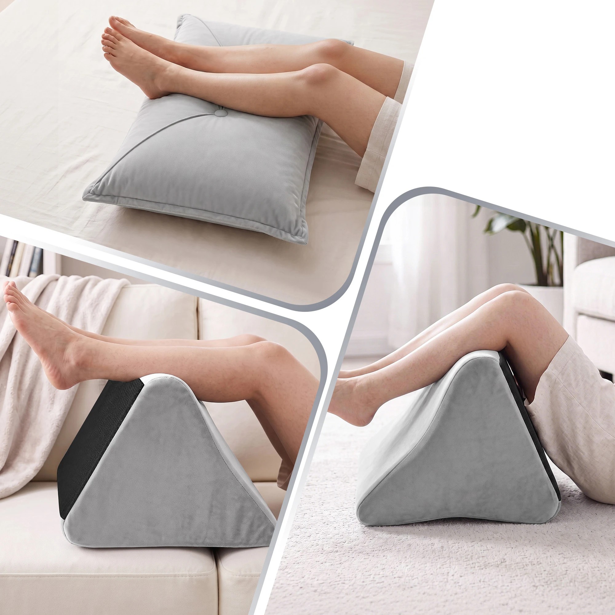 9 Giselle Bedding Wedge Pillow for Bed Sitting Up 25D High Density Foam Backrest - Silver, 9 of 10