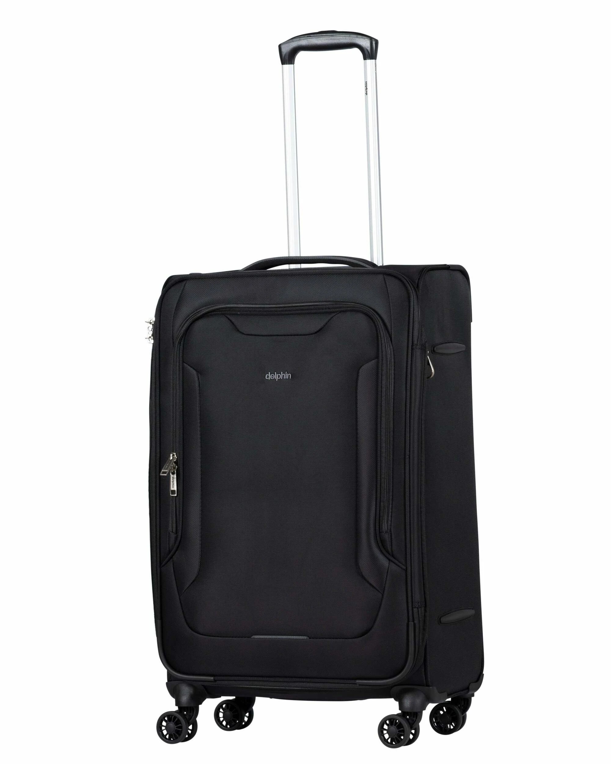 3 Delphin Caspian 2 Softside Medium Spinner Suitcase - 73cm - Black, 3 of 5