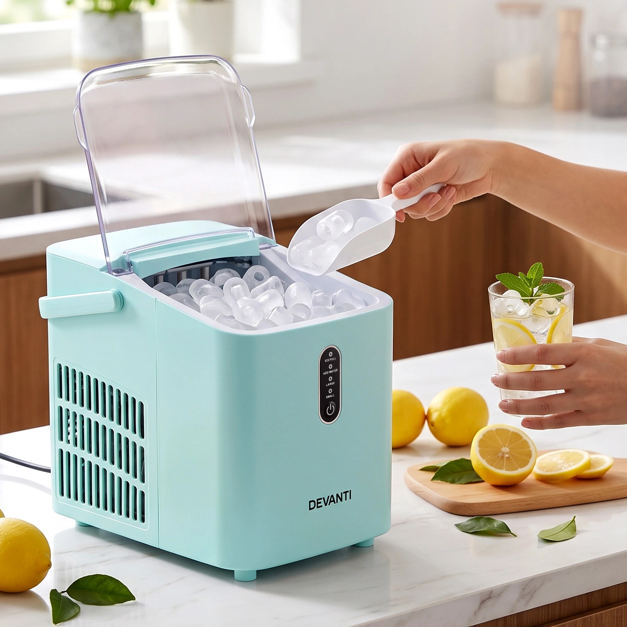 4 Devanti Ice Maker Machine 12kg/24hr- Green, 4 of 10