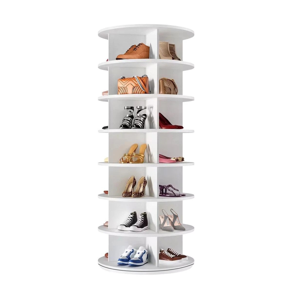 1 Ausway 28 Pairs Shoe Rack Storage Shelves Organiser - White, 1 of 1
