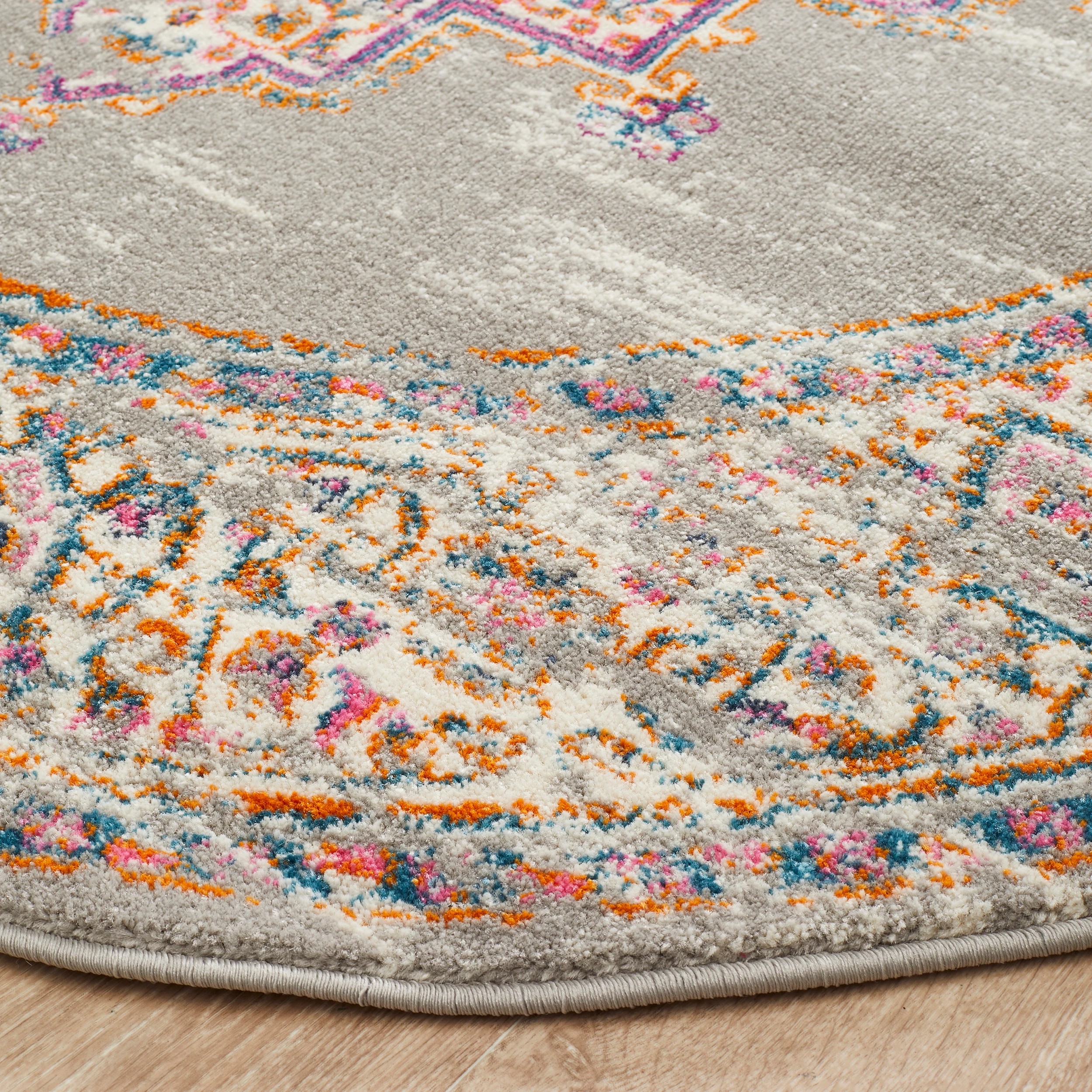 3 Common Ground Rugs Atlas 211 150x150cm - Small Round Rug - Silver, 3 of 7