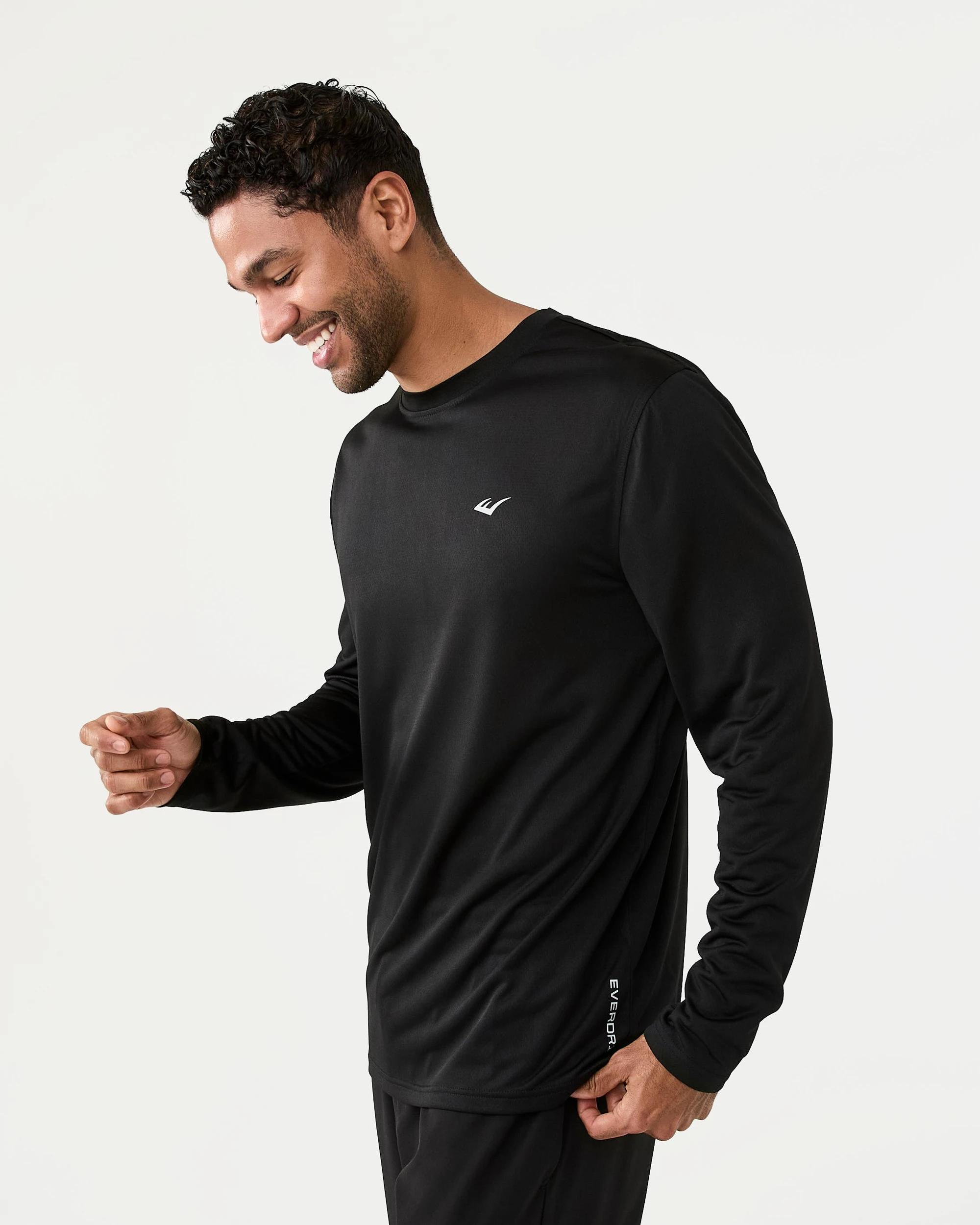 2 Everlast Mens Tech Long Sleeve Training T‑shirt Black, 2 of 9