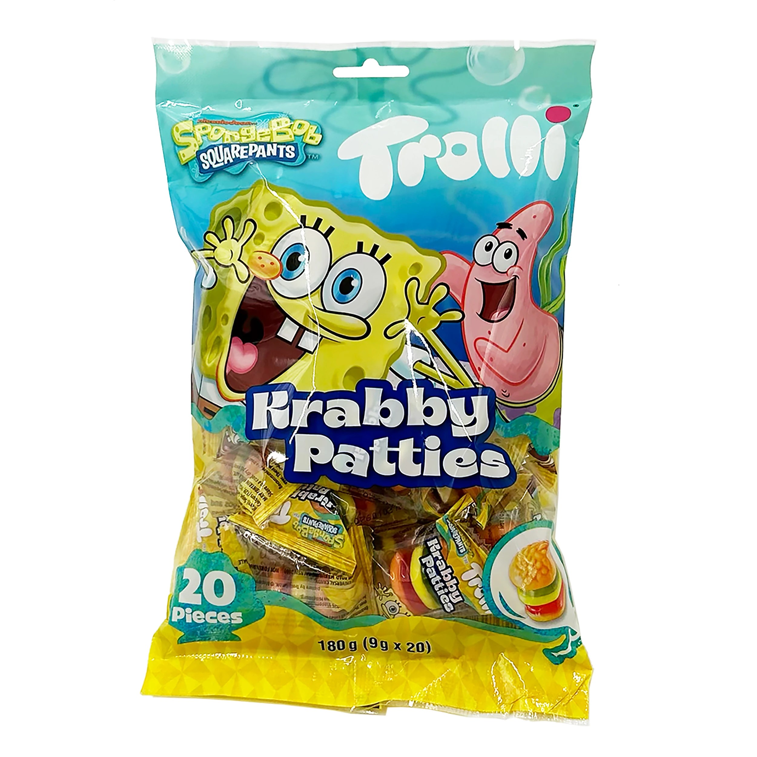 1 20 Piece Trolli SpongeBob SquarePants Krabby Patties 180g, 1 of 1