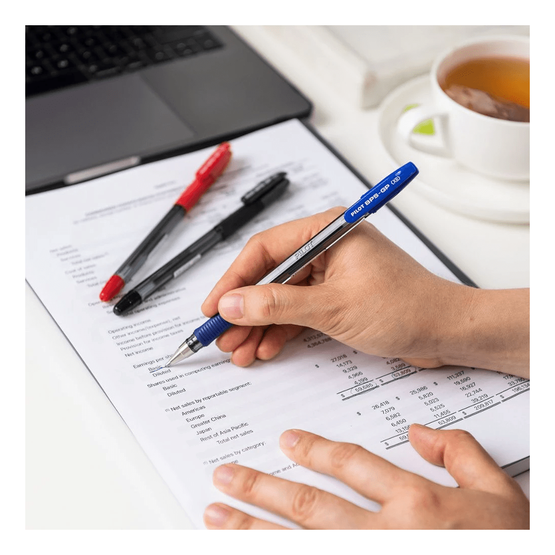 7 PILOT BPSGP Ballpoint Pen Medium 1mm Blue 4 Pack, 7 of 8