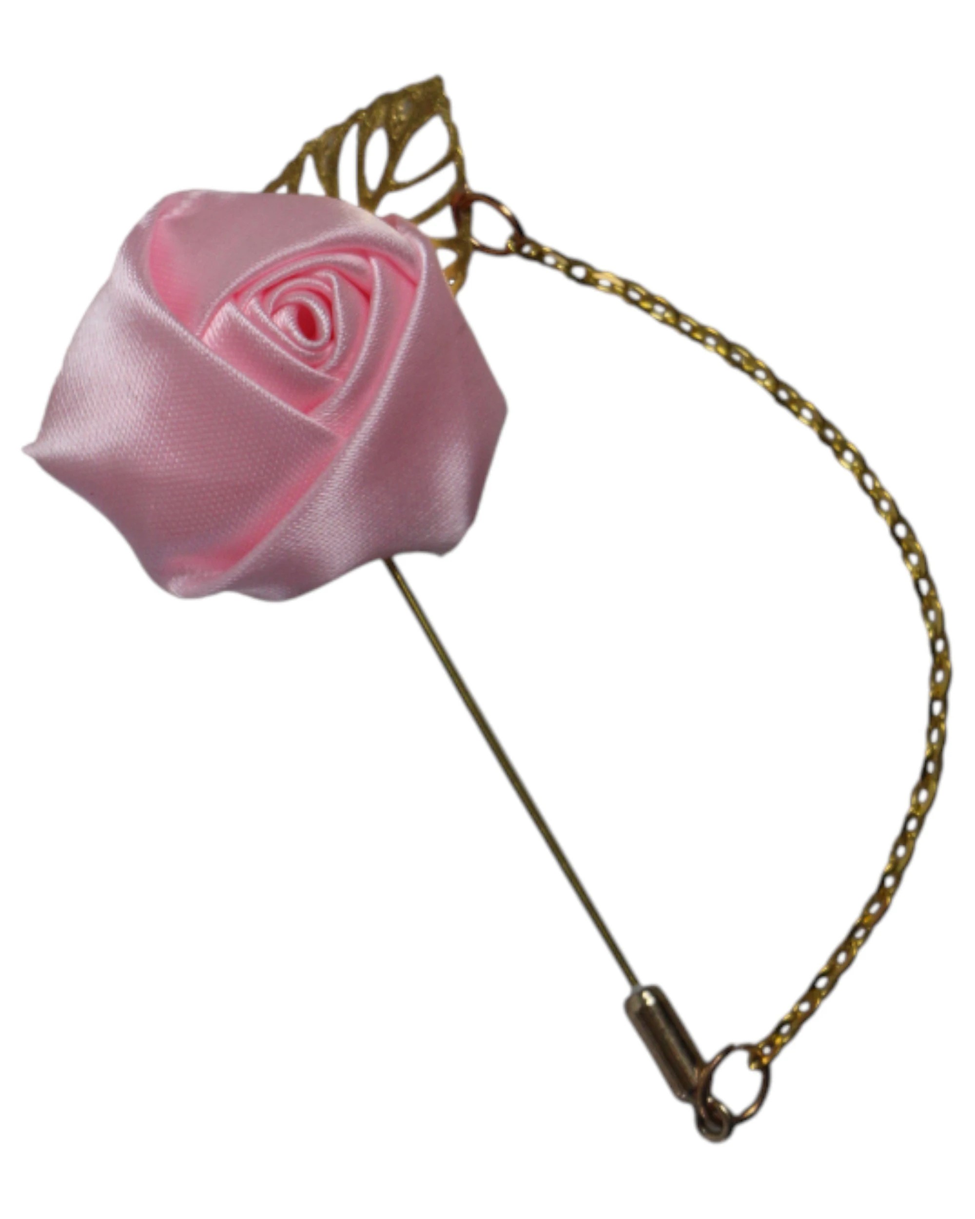 2 Zasel Womens Light Pink Rose With Gold Leaf Flower Suit Blazer Jacket Lapel Pin - Multi, 2 of 3