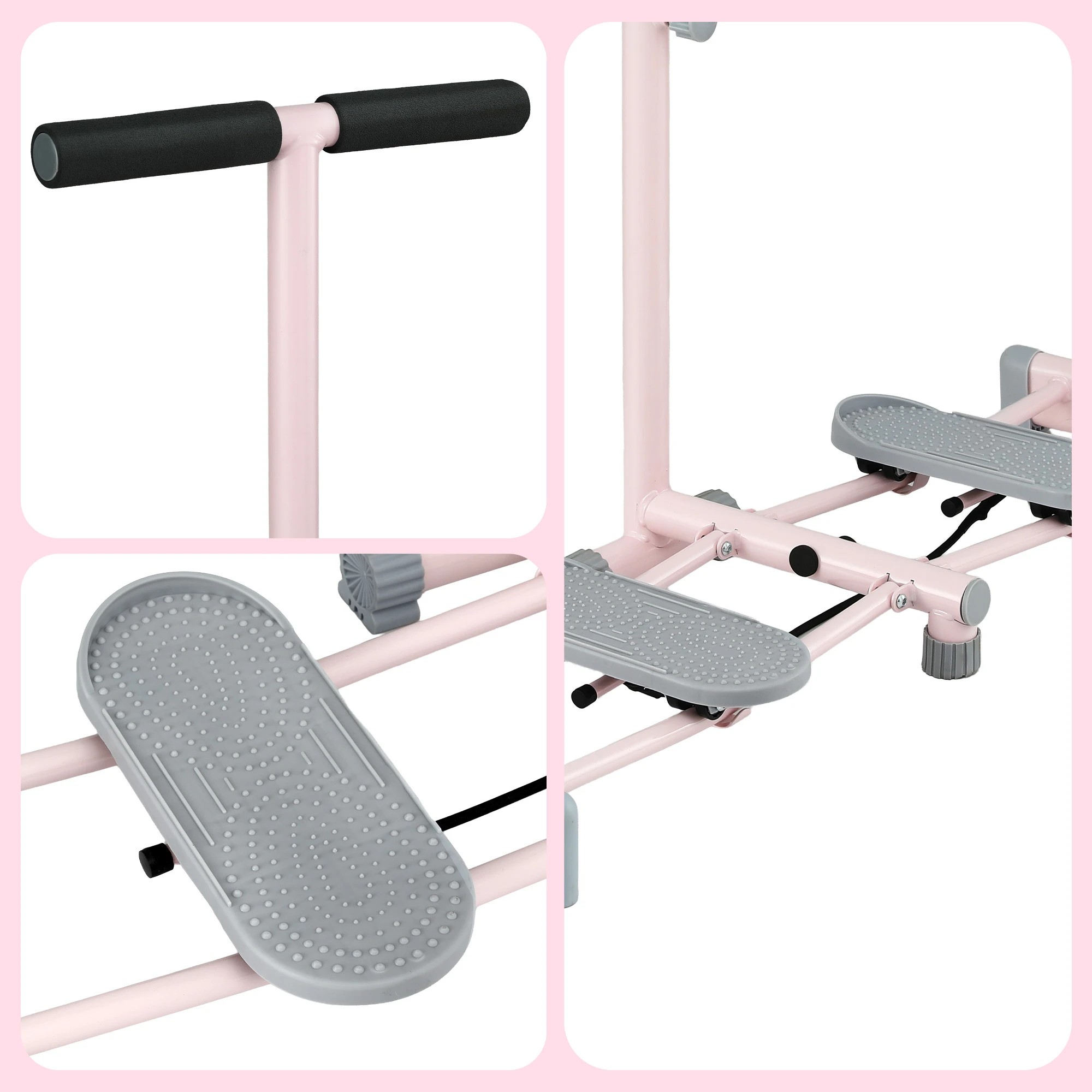 6 Everfit Foldable Ski Exercise Machine Leg Thigh Trainer Home Fitness Cardio - Pink, 6 of 9