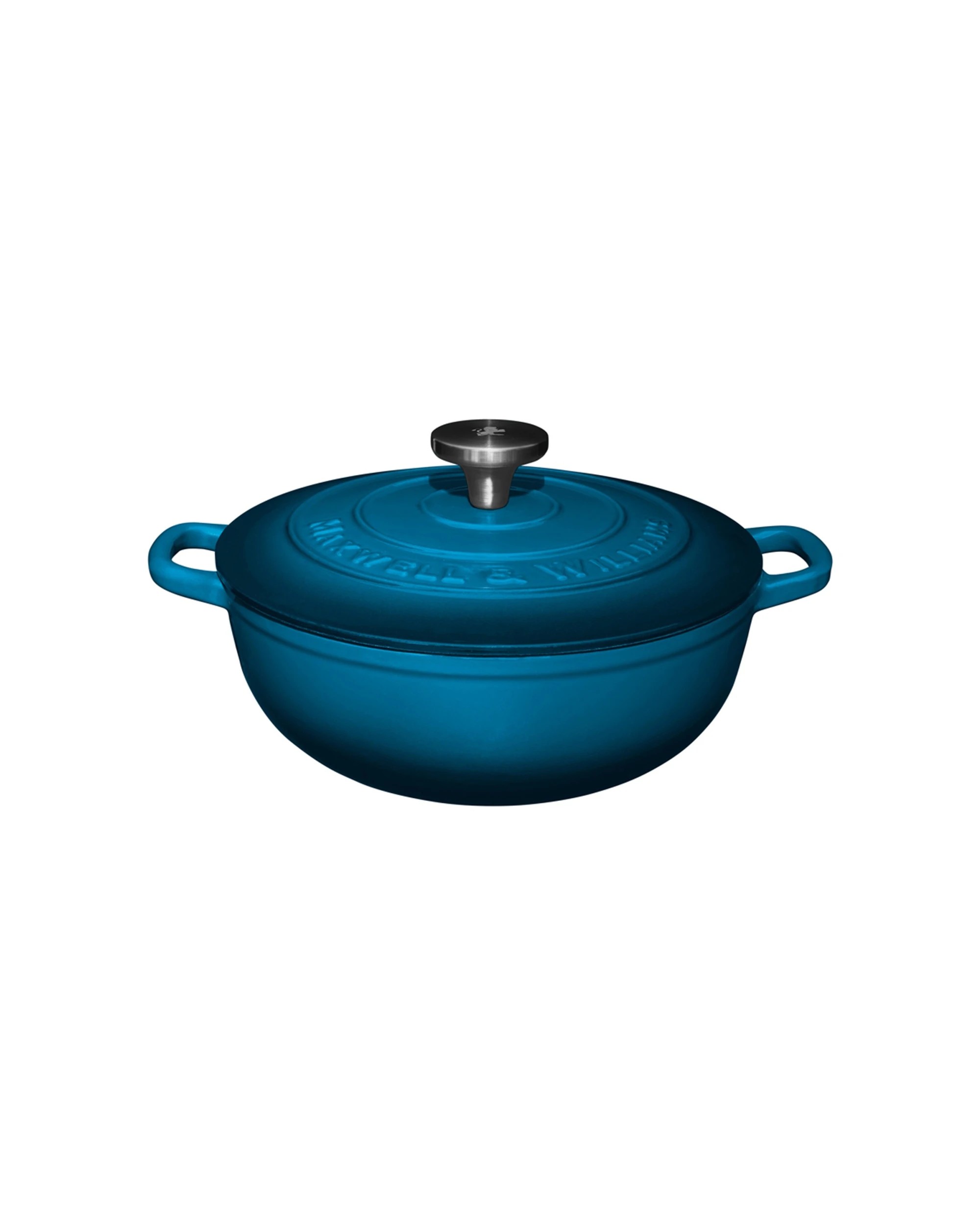 1 Maxwell & Williams Cast Iron Round Casserole 24cm 3.3l Dutch Oven Cookware
 - Blue, 1 of 4