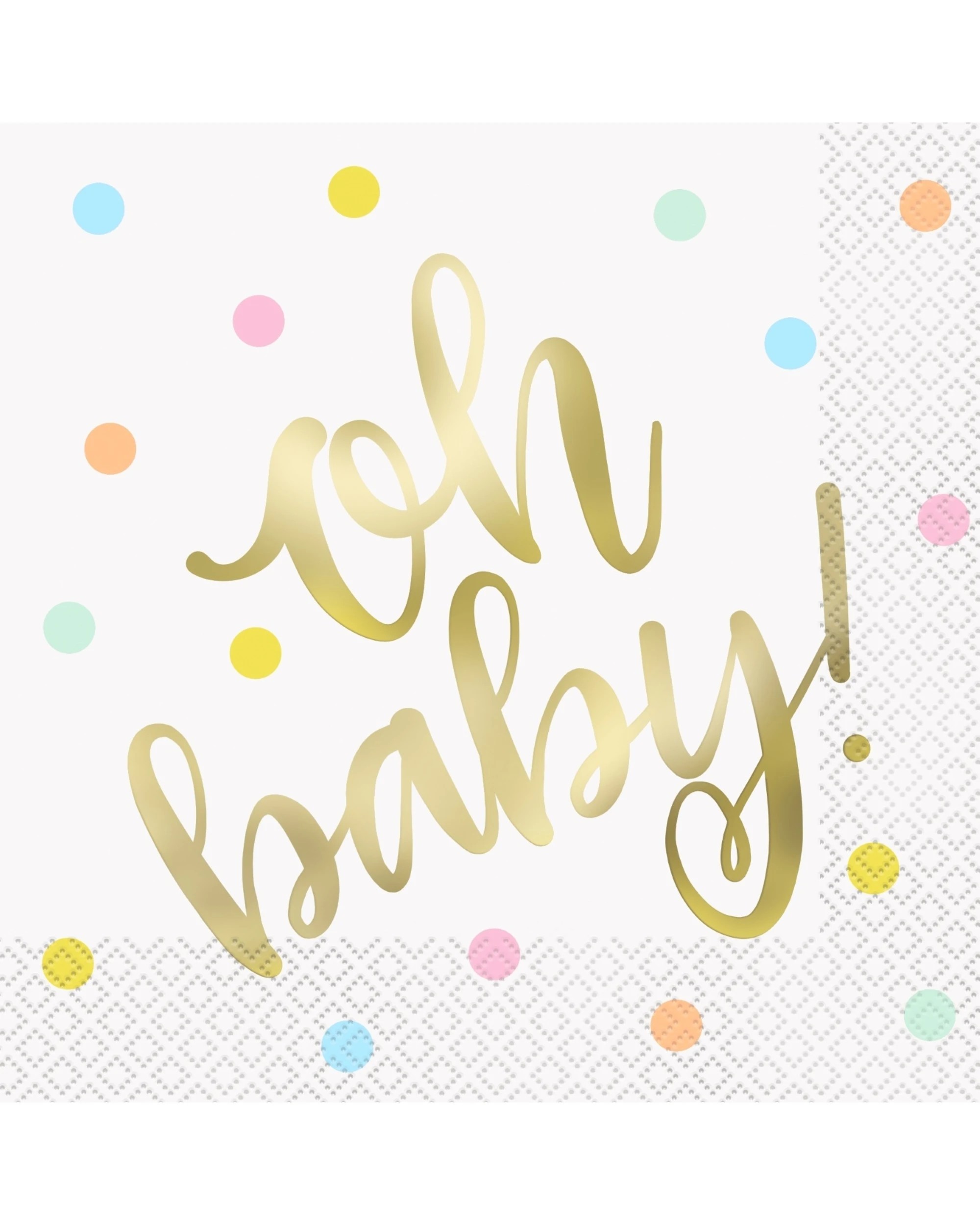 1 Unique Oh Baby Large Napkins Serviettes Pack of 16 - Multi, 1 of 1