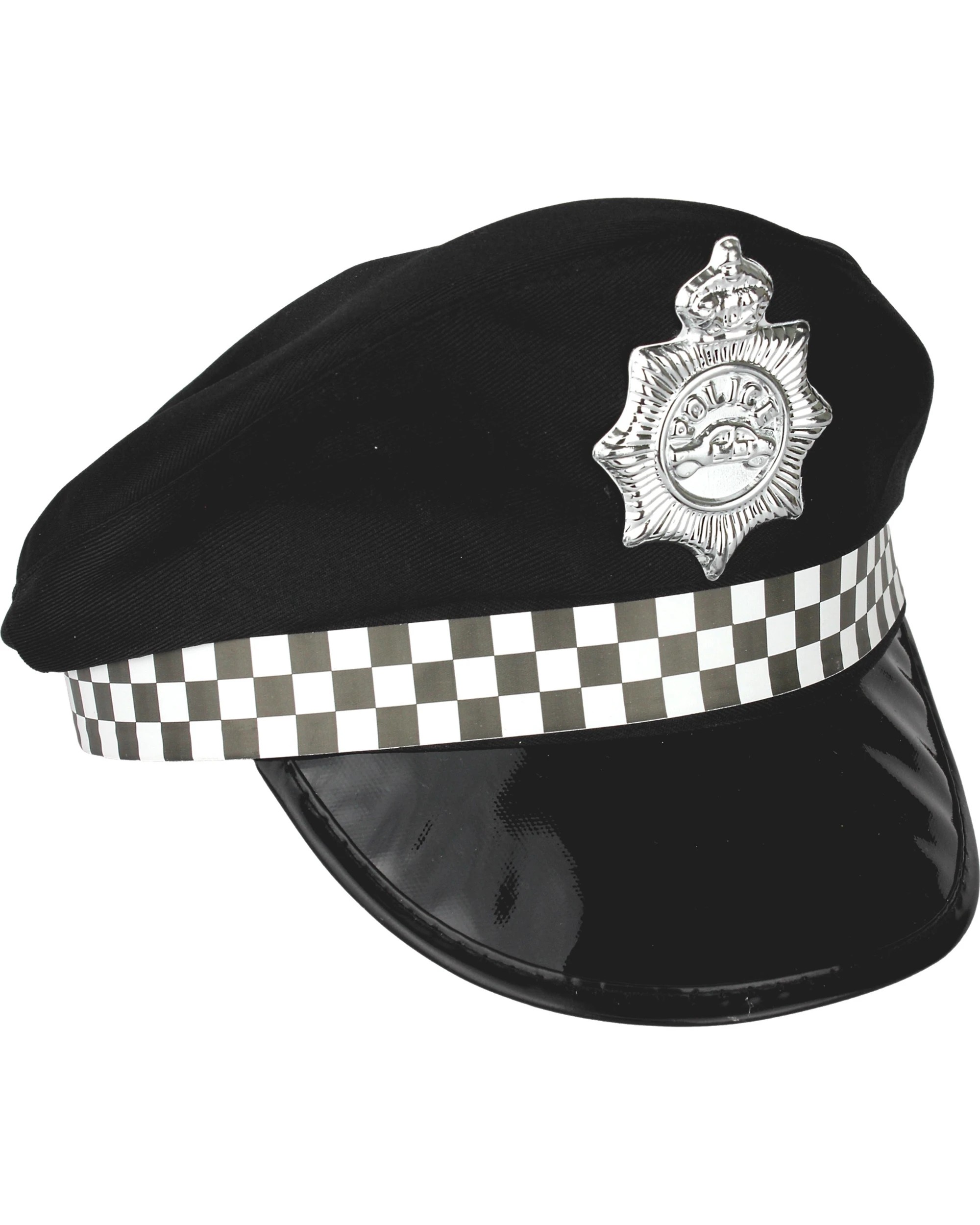 1 JD Party Police Officer Hat - One Size - Black, 1 of 1