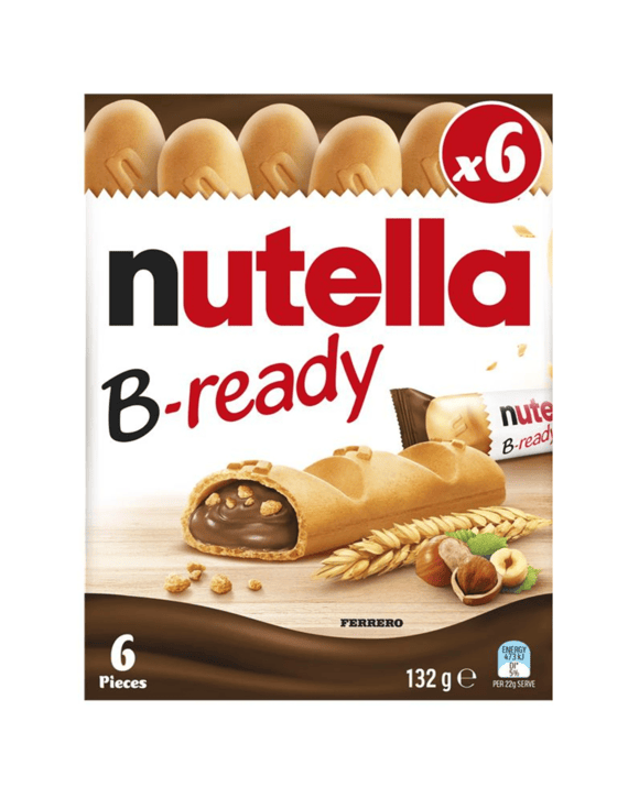 6 Piece Nutella B-Ready Wafer Chocolate Biscuit 132g