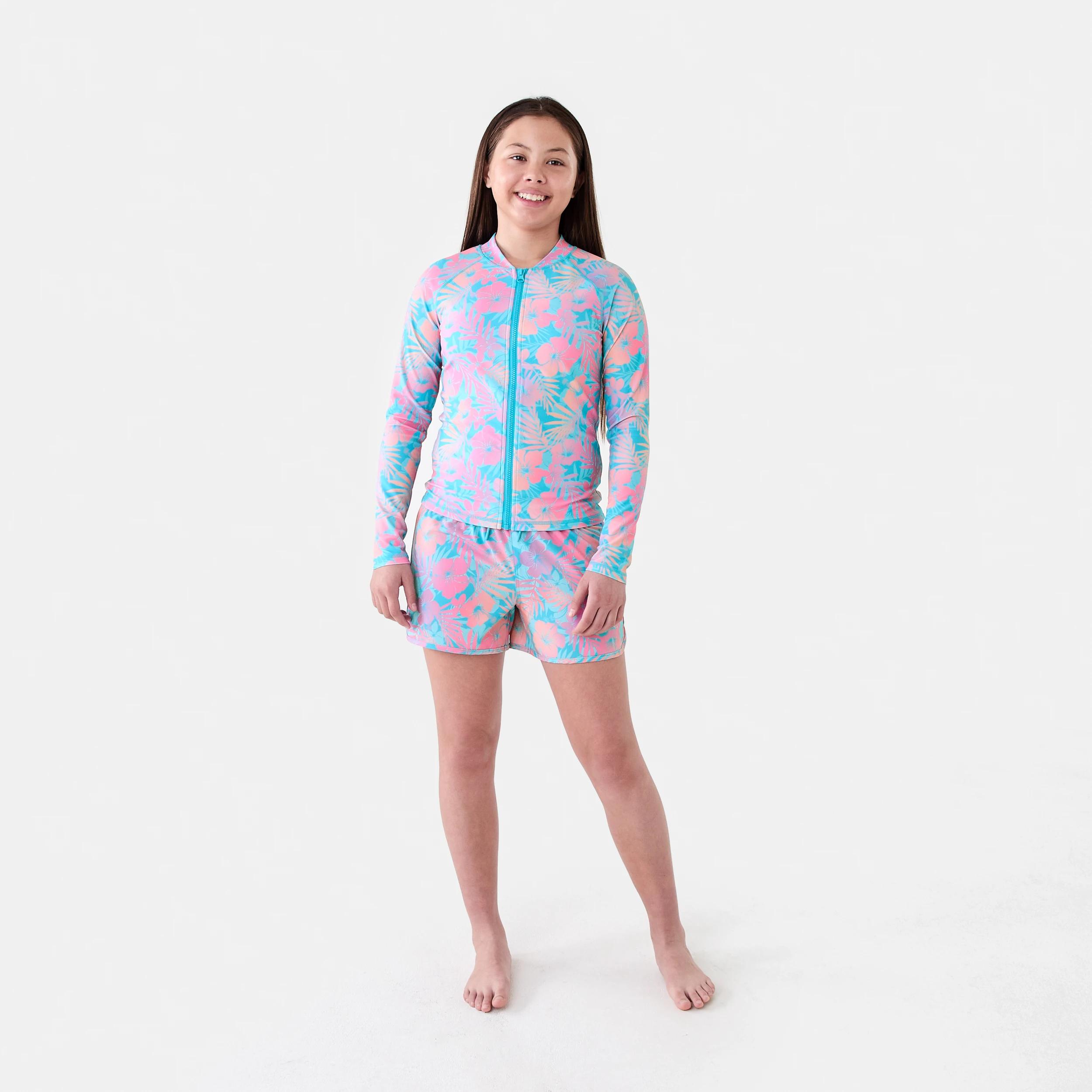 5 Long Sleeve Zip Through Rash Vest OMBRE TROPICAL LUSH MULTI, 5 of 9
