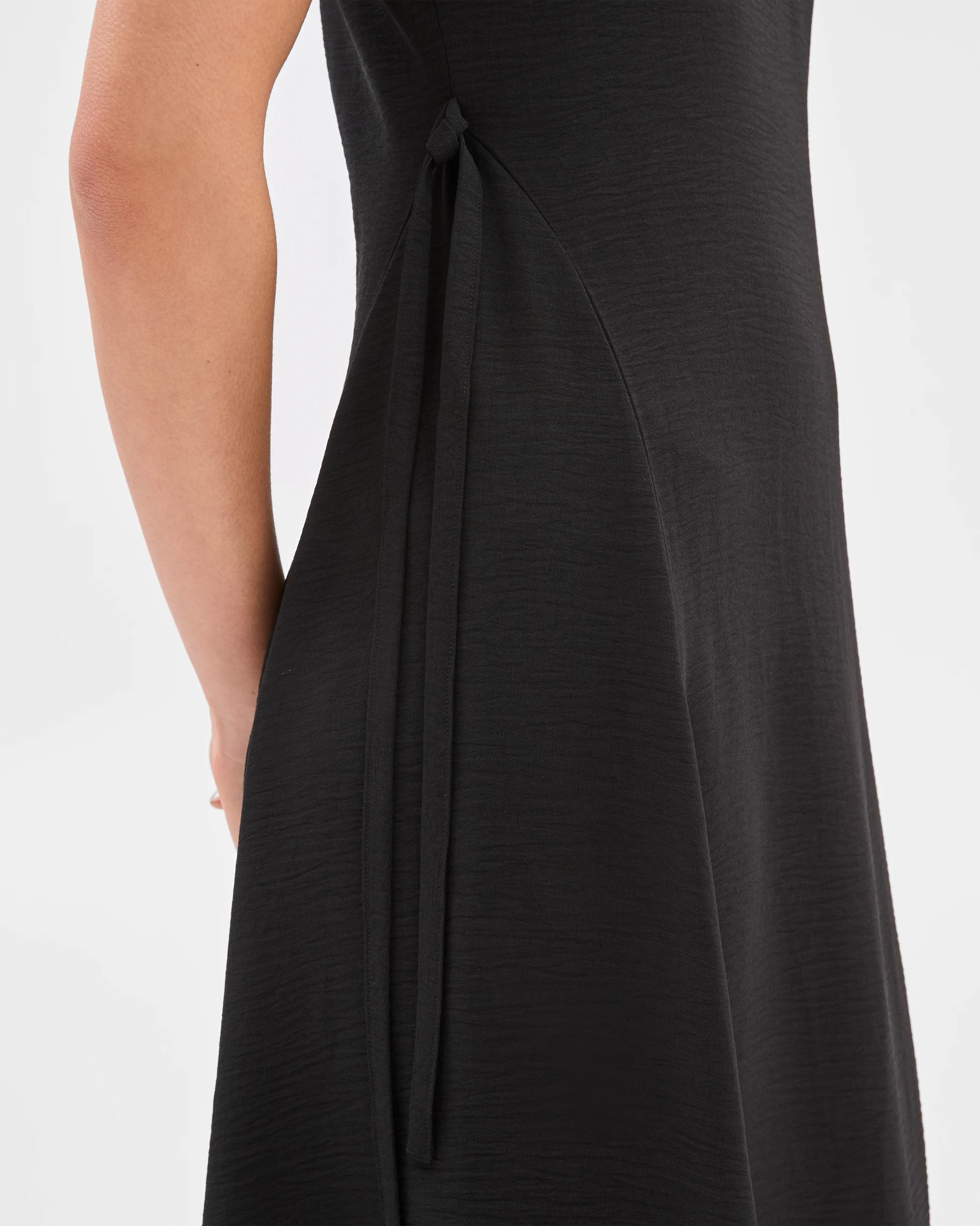 8 Tie Waist Midi Dress - Preview BLACK, 8 of 8