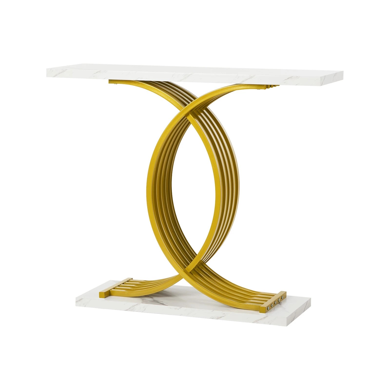 1 Oikiture Console Table Hallway Side Desk - Gold, 1 of 9