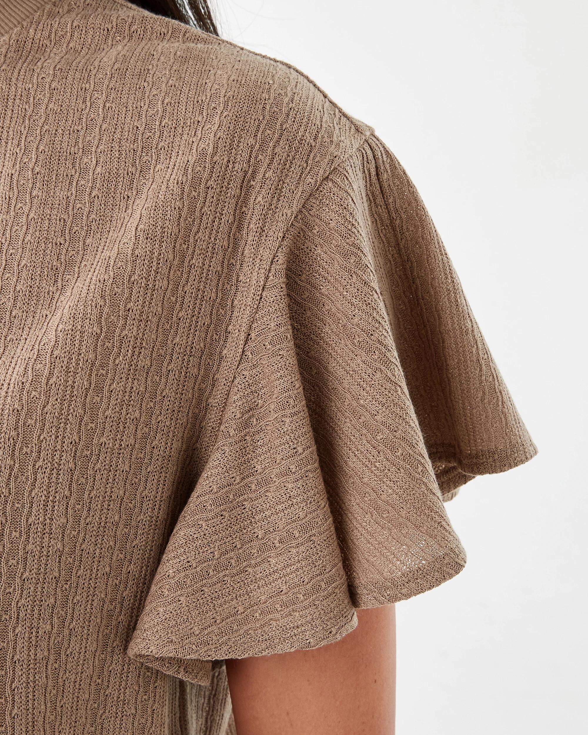 6 Short Sleeve Flutter Top Natural, 6 of 7