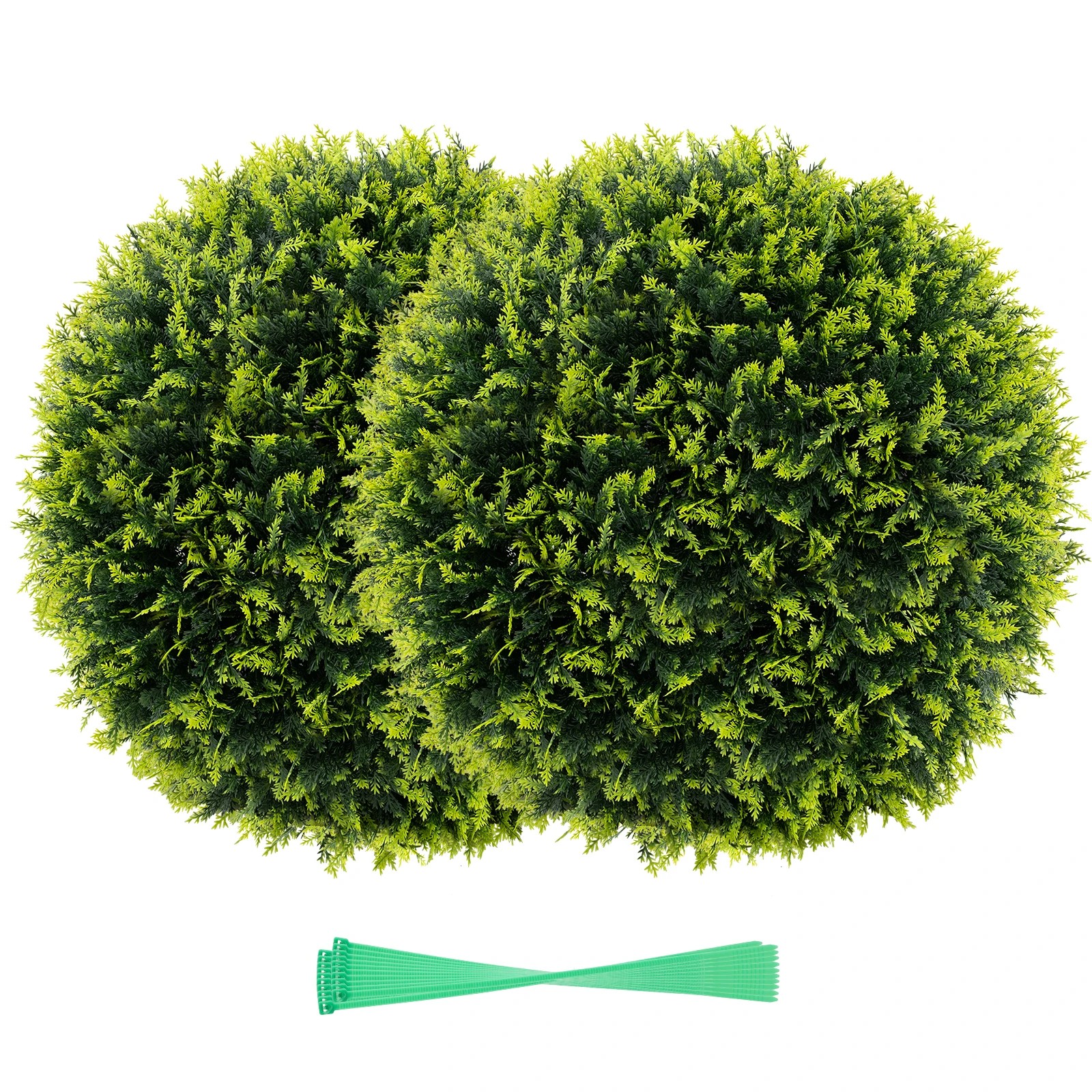 1 Costway 2x 55cm Artificial Plant Topiary Ball Tree Faux Potted Plant Decoration, 1 of 1
