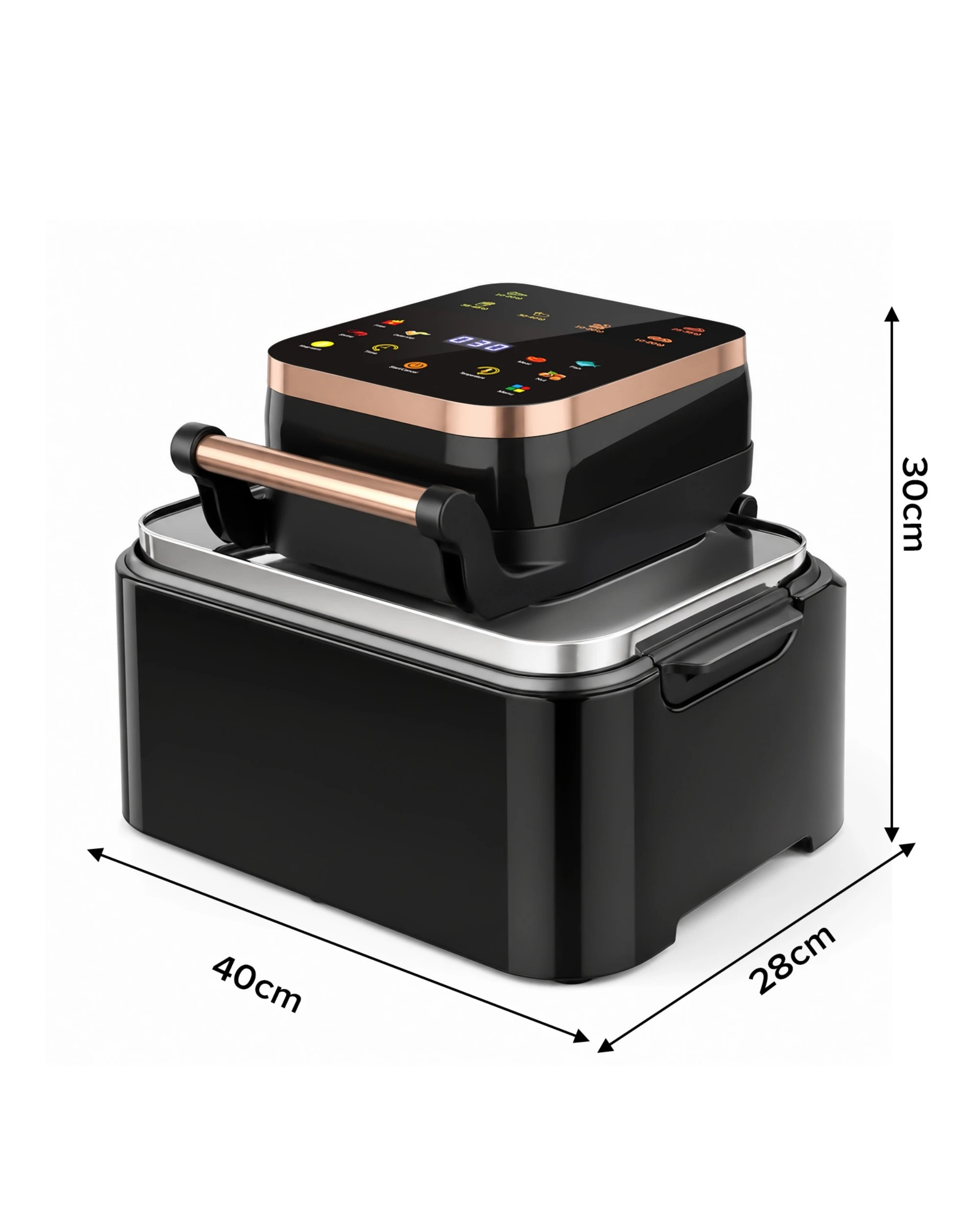 3 Yopower 9L Air Fryer with Window - Black, 3 of 4