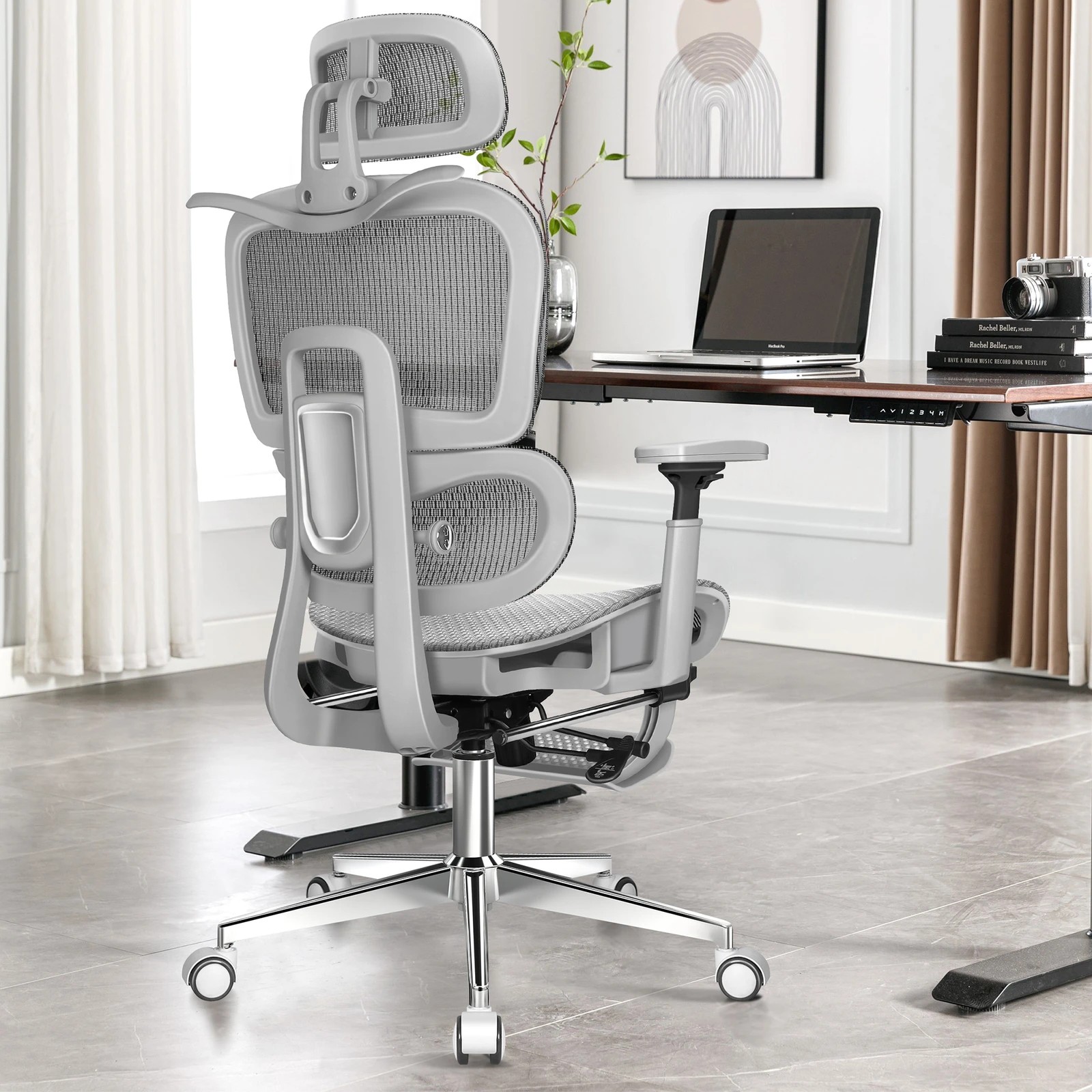 3 Alfordson Ergonomic Office Chair Mesh Executive Racing Computer Seat - Grey, 3 of 10