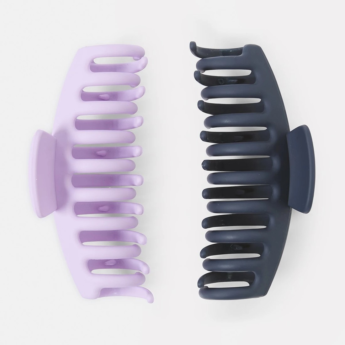 1 2 Pack Navy and Lilac Barrel Claw Hair Clips, 1 of 4