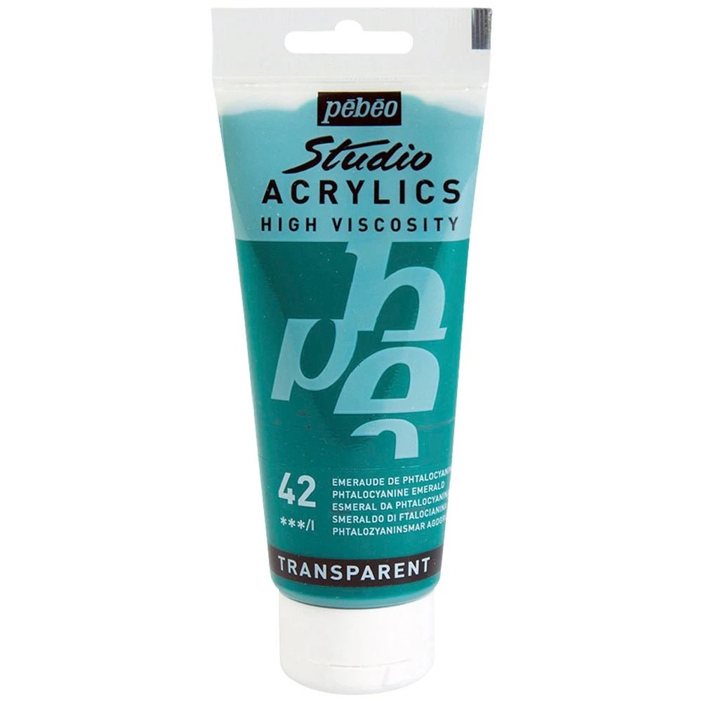 1 Pebeo Studio Acrylic Paint 100mL Phthalo Green, 1 of 2