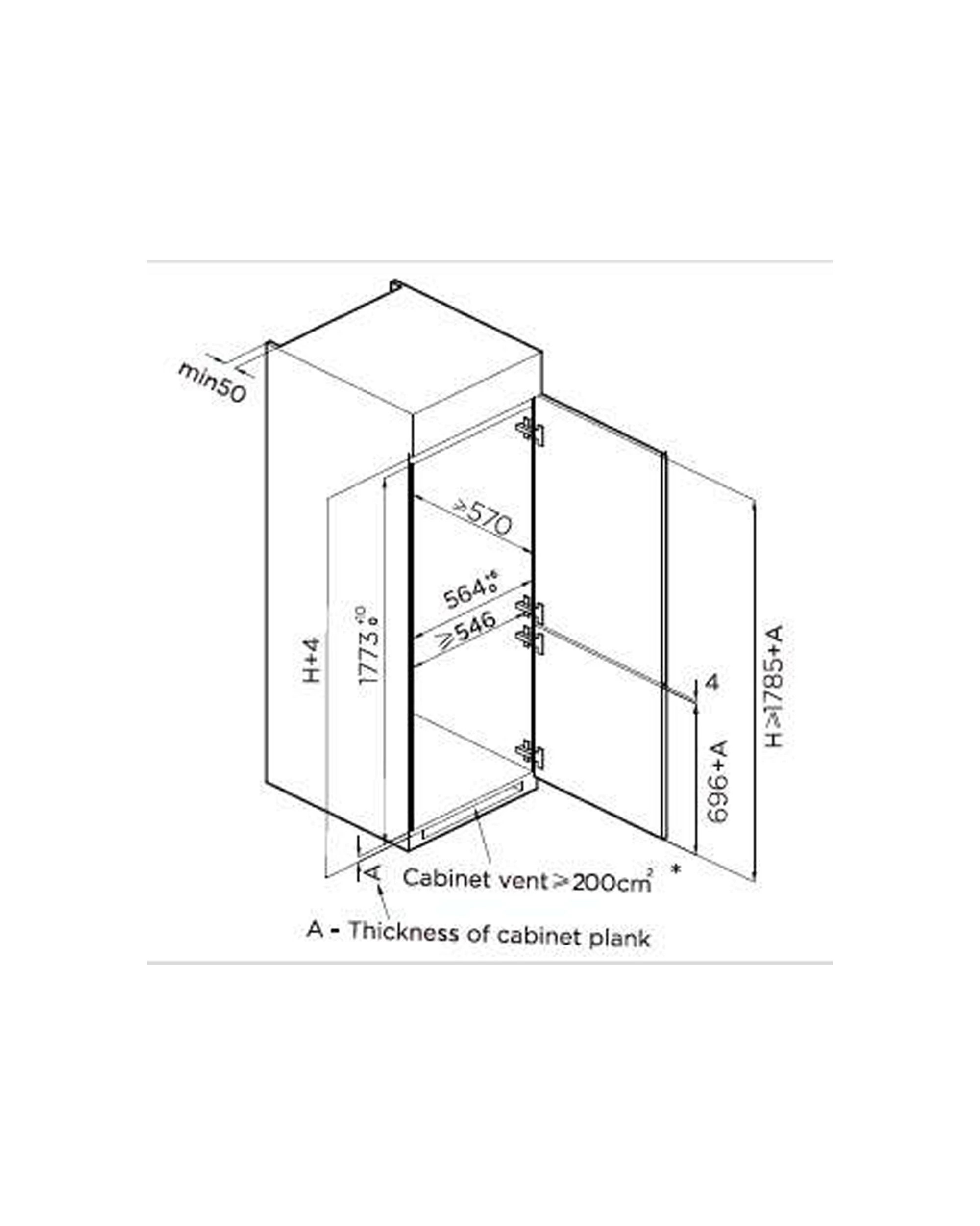 7 Kleenmaid Integrated Refrigerator Bottom Mount Freezer Built-In Fridge Cabinet, 7 of 7