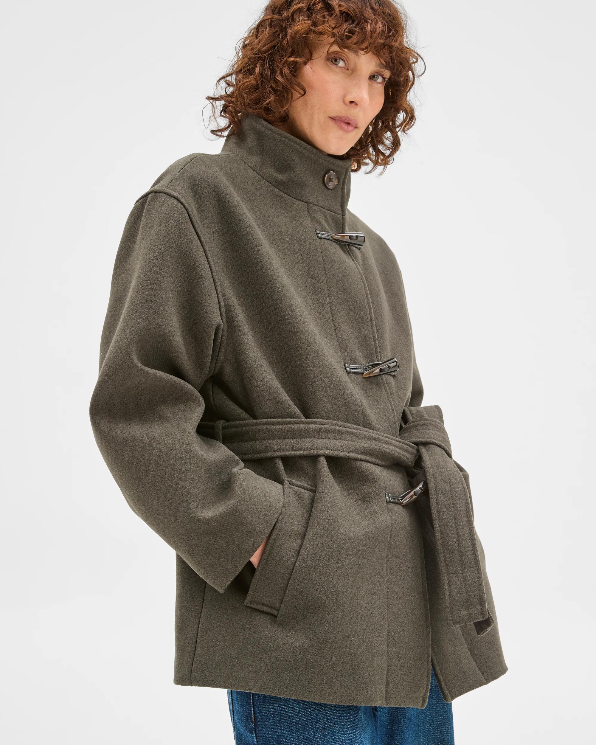 5 Target Woman Tie Waist Duffle Coat OREGANO, 5 of 10