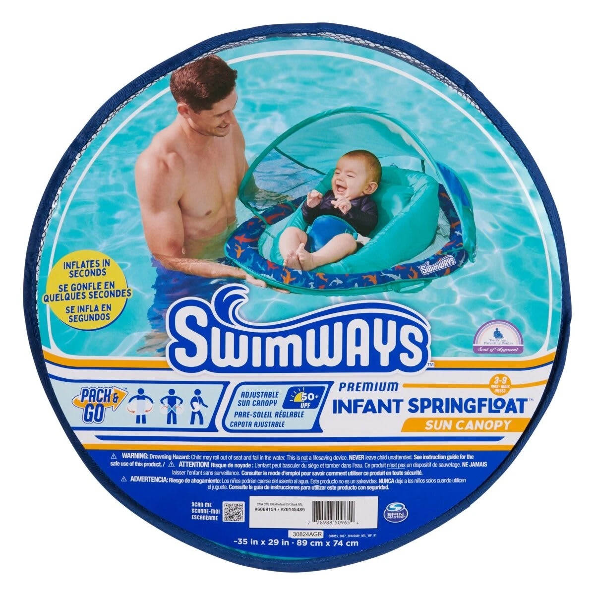 8 Swimways Premium Infant Spring Float Sun Canopy - Assorted, 8 of 8