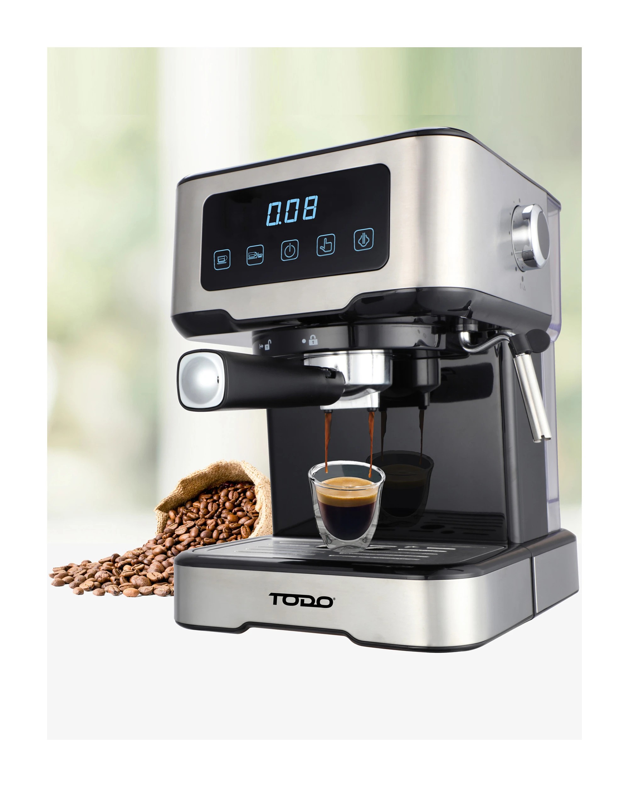5 TODO Espresso Coffee Machine Maker Automatic Touch Control LED Display 15 Bar Pump 1.5L, 5 of 5