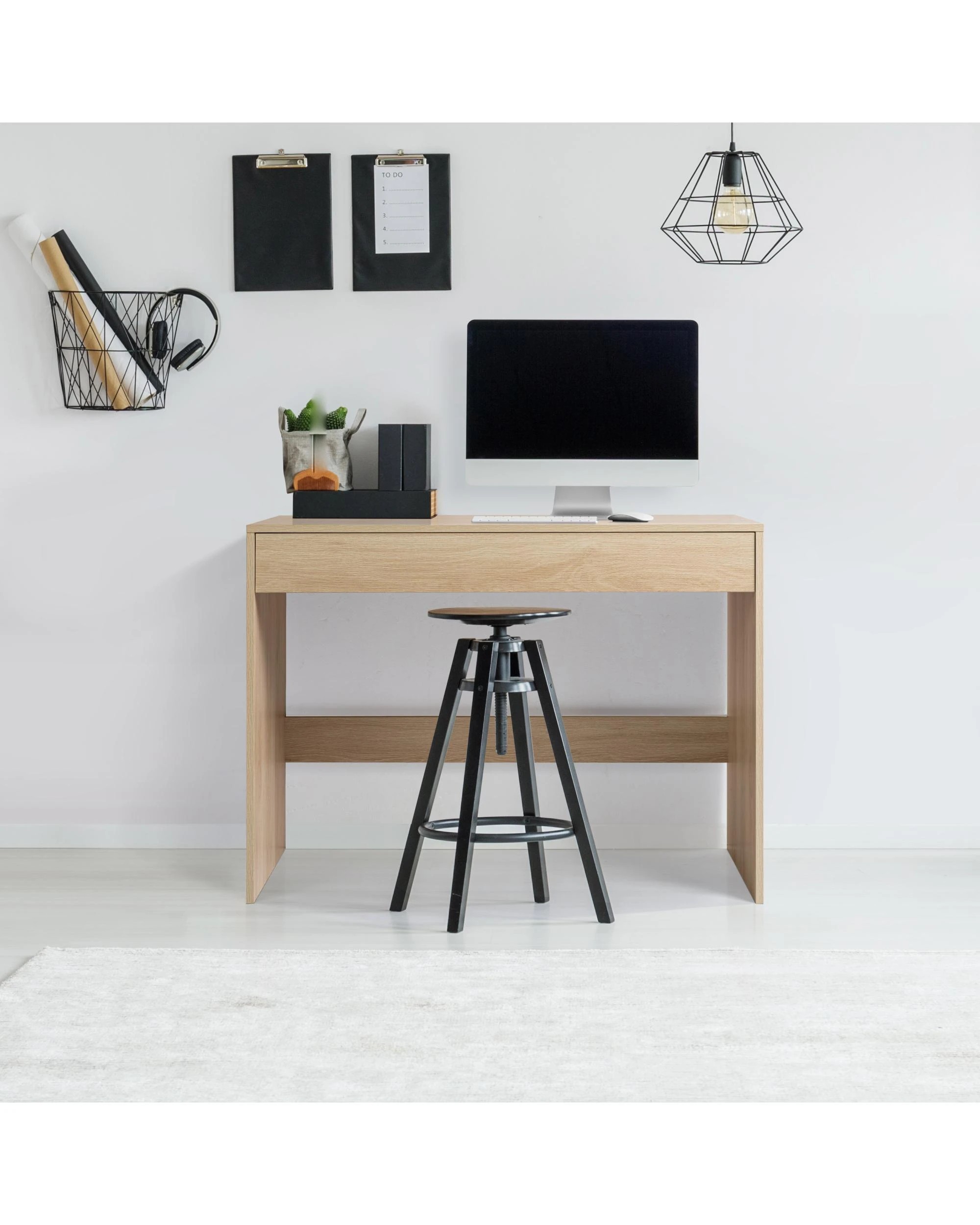 2 Kodu Belle Computer Desk Student Study Office Desk with Drawer - Natural, 2 of 8