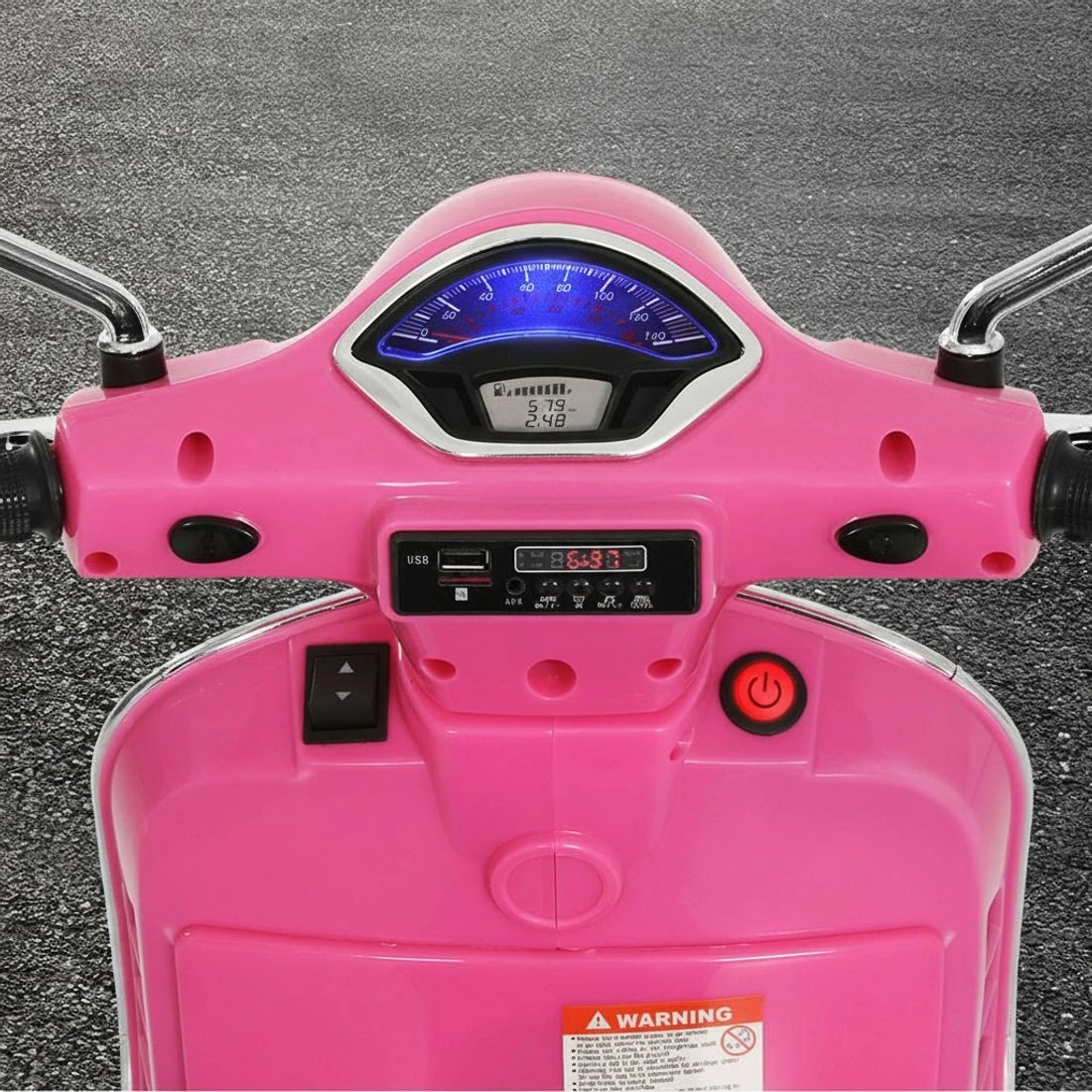 5 Kids Electric Ride On Car Motorcycle Motorbike Vespa Licensed GTS - Pink, 5 of 6