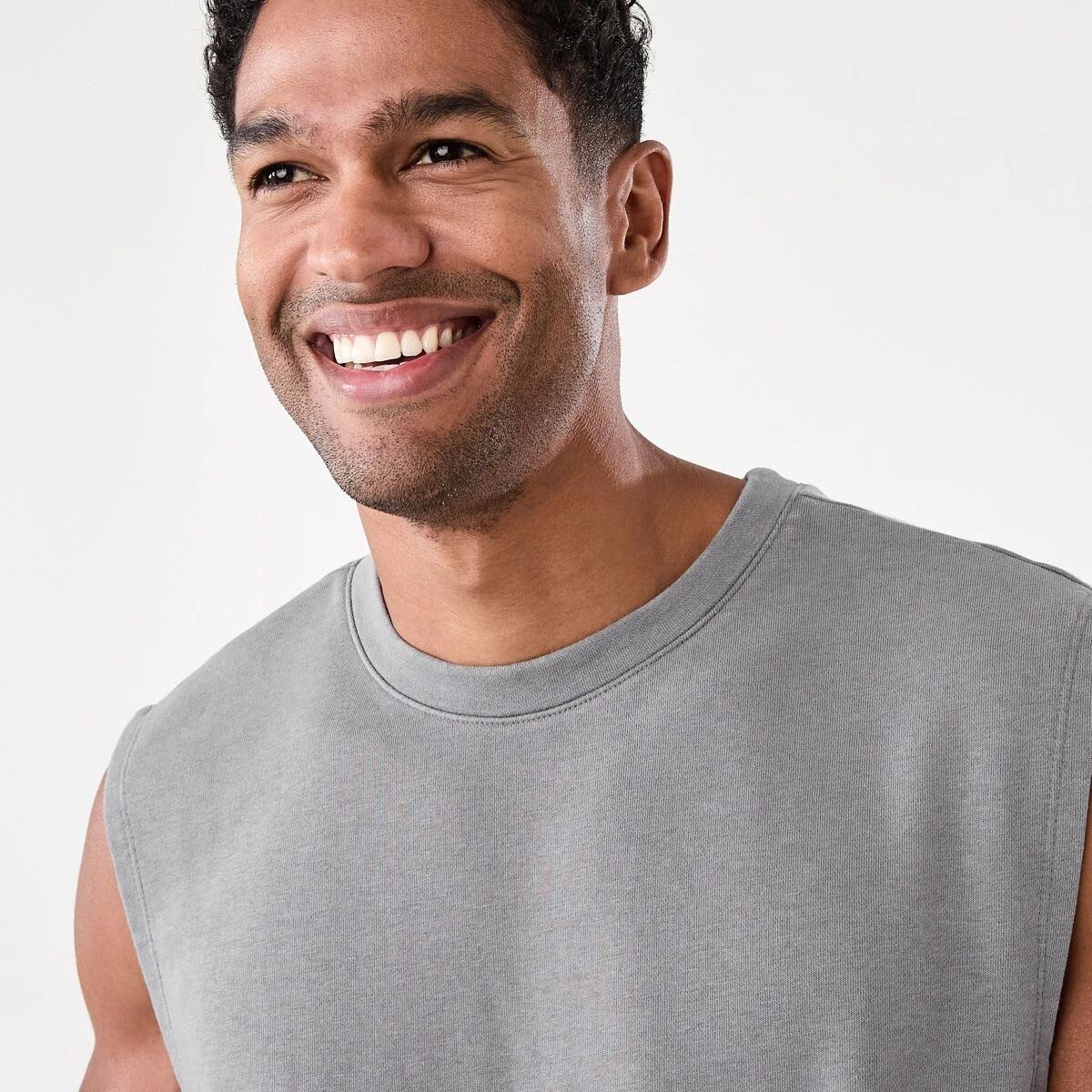 4 Active Mens Washed Terry Muscle Quietshade, 4 of 6