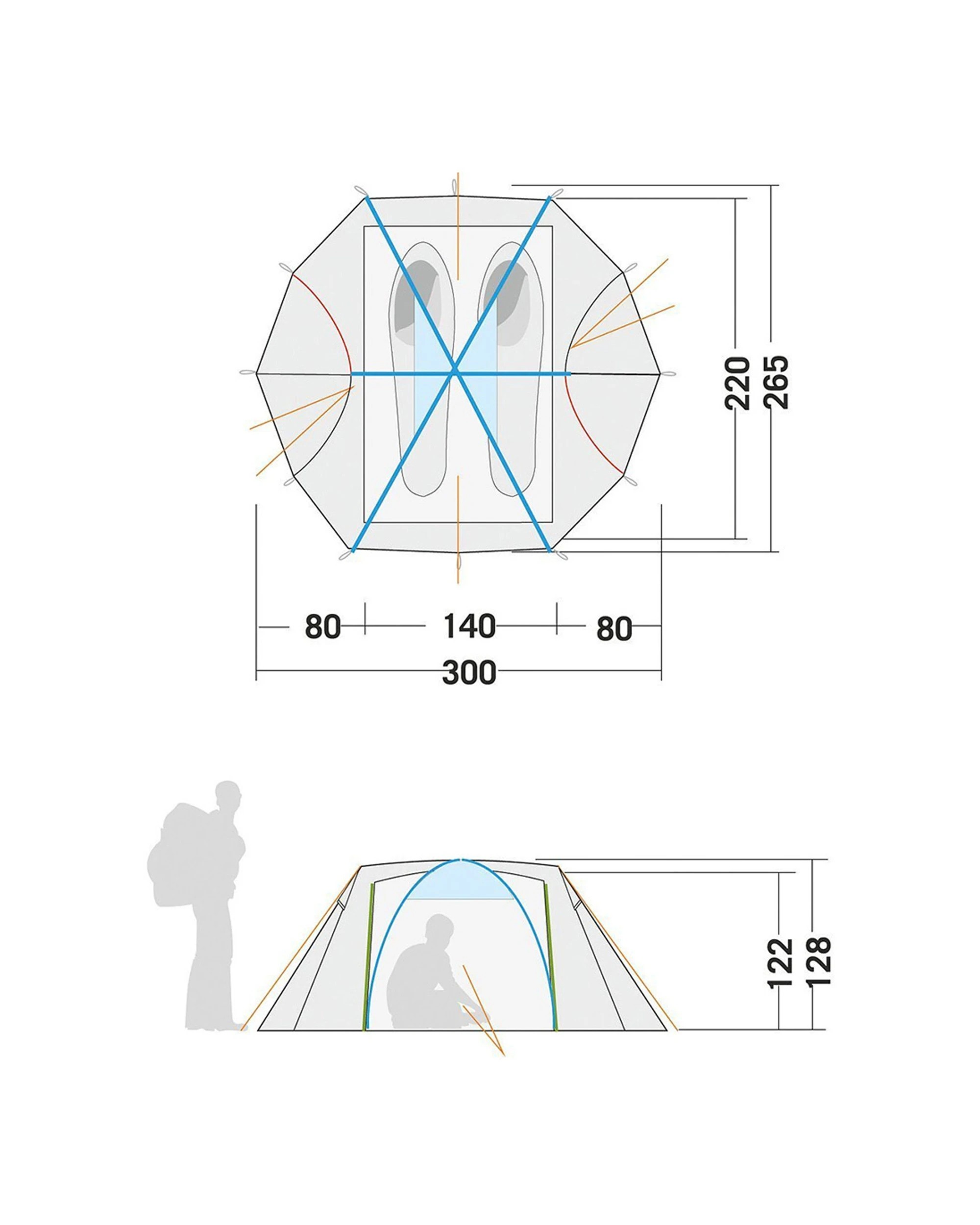 5 Tatonka Mountain Dome 2 Person Tent Lightweight Waterproof With Vestibules - Green, 5 of 5