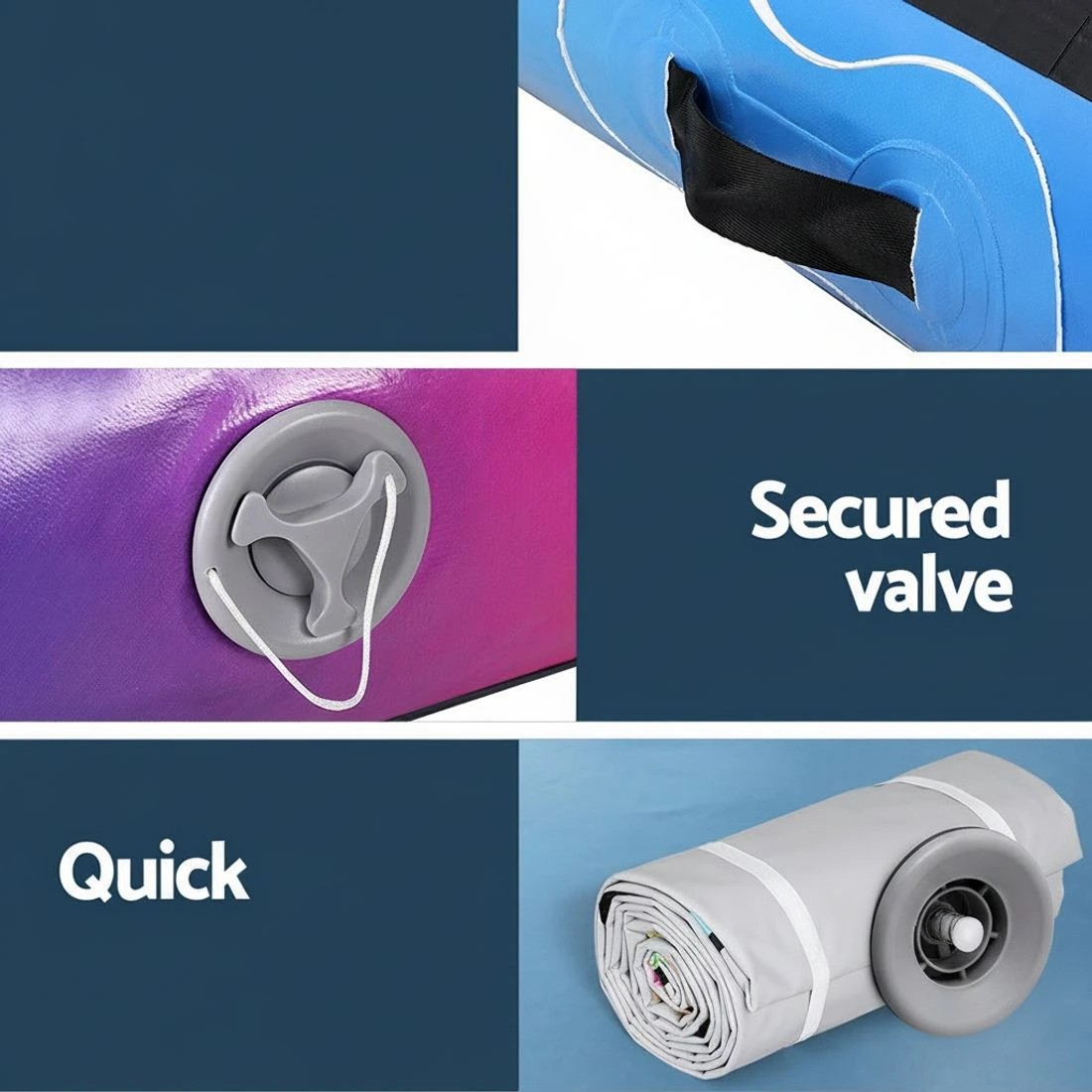 6 Everfit 6M Air Track Mat Inflatable Gymnastics Tumbling Mat W/ Pump Colourful - Multi, 6 of 6