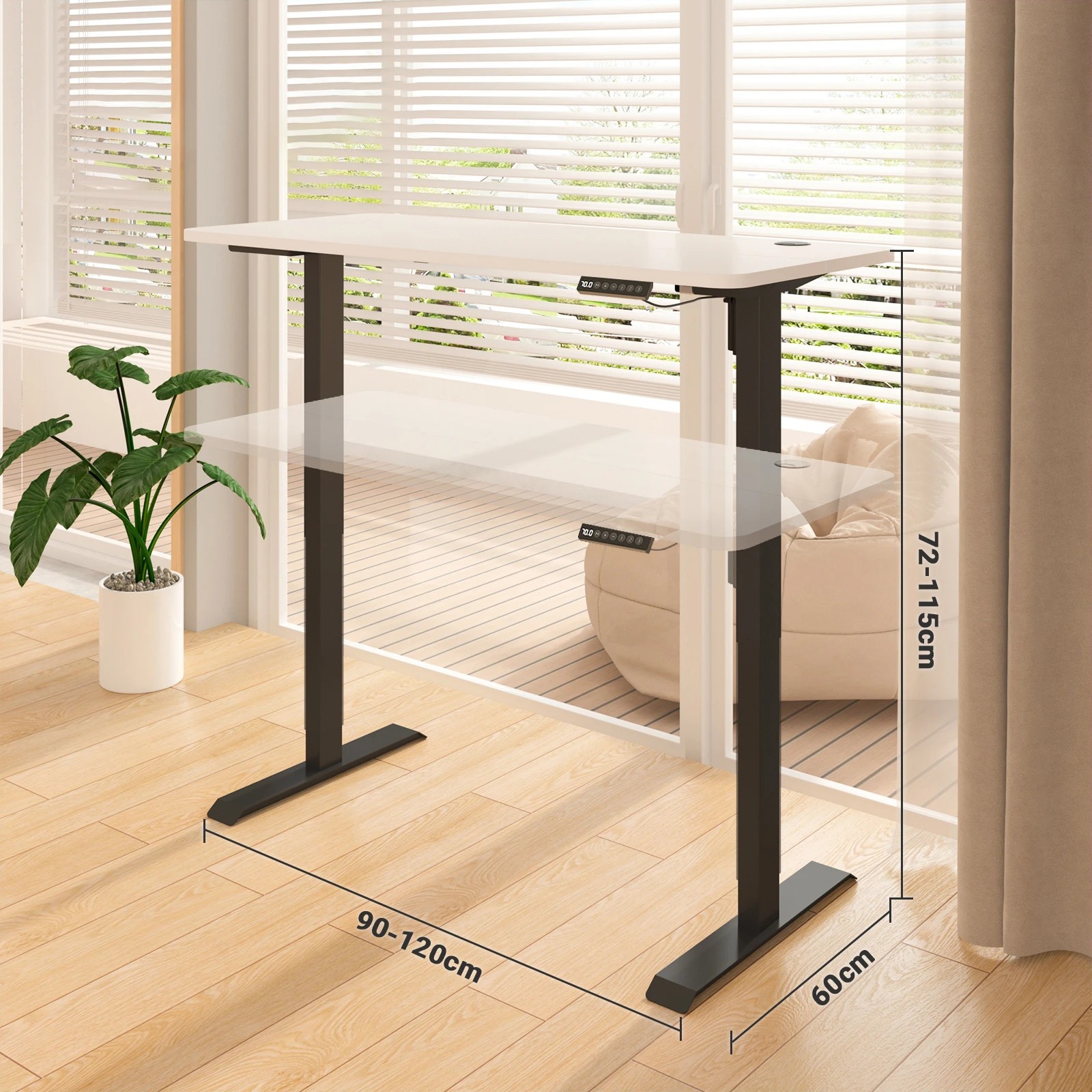 4 Advwin Electric Standing Desk Height Adjustable - White, 4 of 4