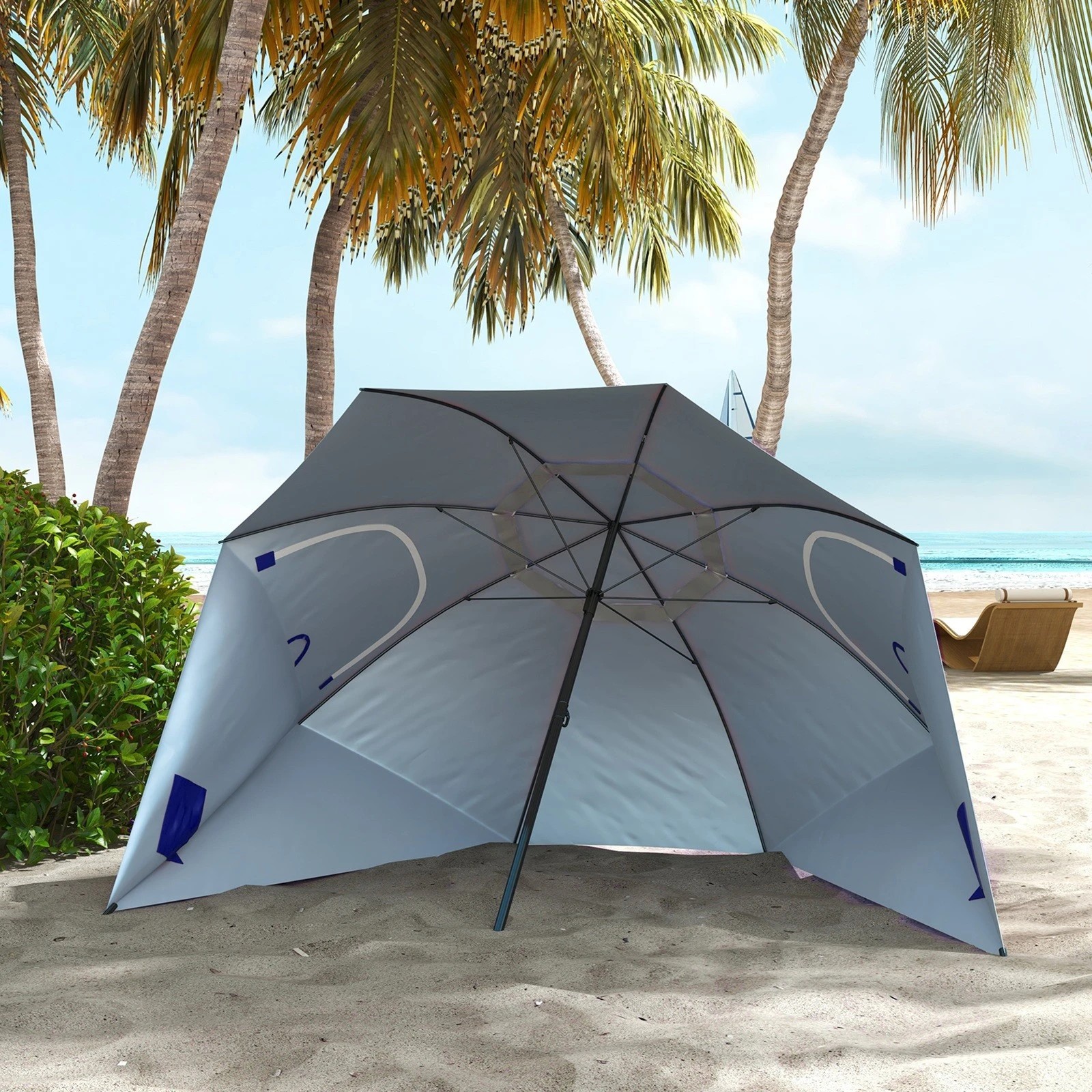 5 Havana Outdoors Beach Umbrella Tent - Blue - Blue, 5 of 6
