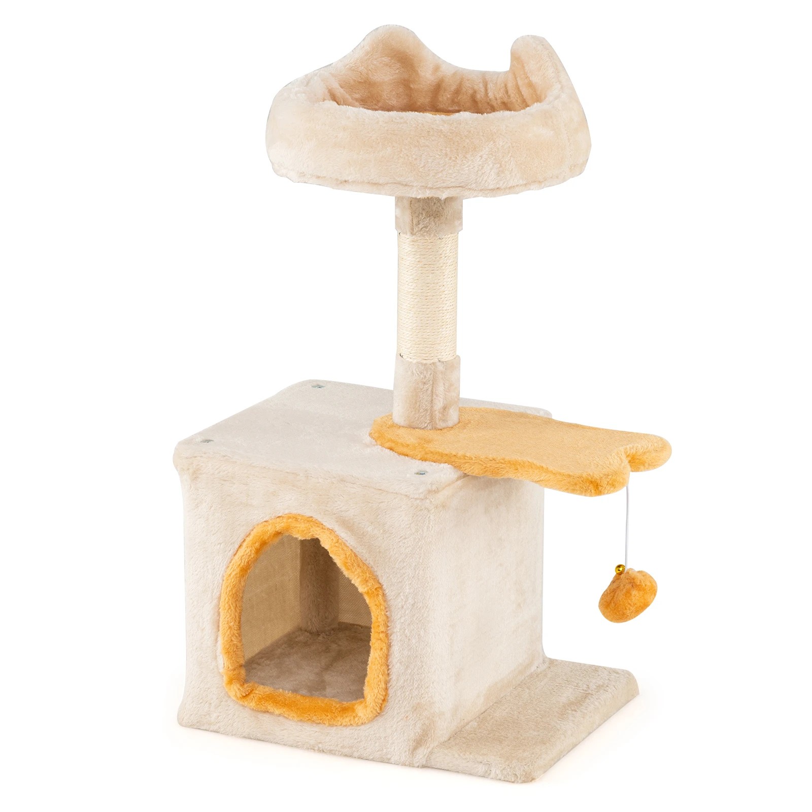 1 Costway Cute Kitty Tower w/Plush Perch Pet Furniture Activity Center, 1 of 5