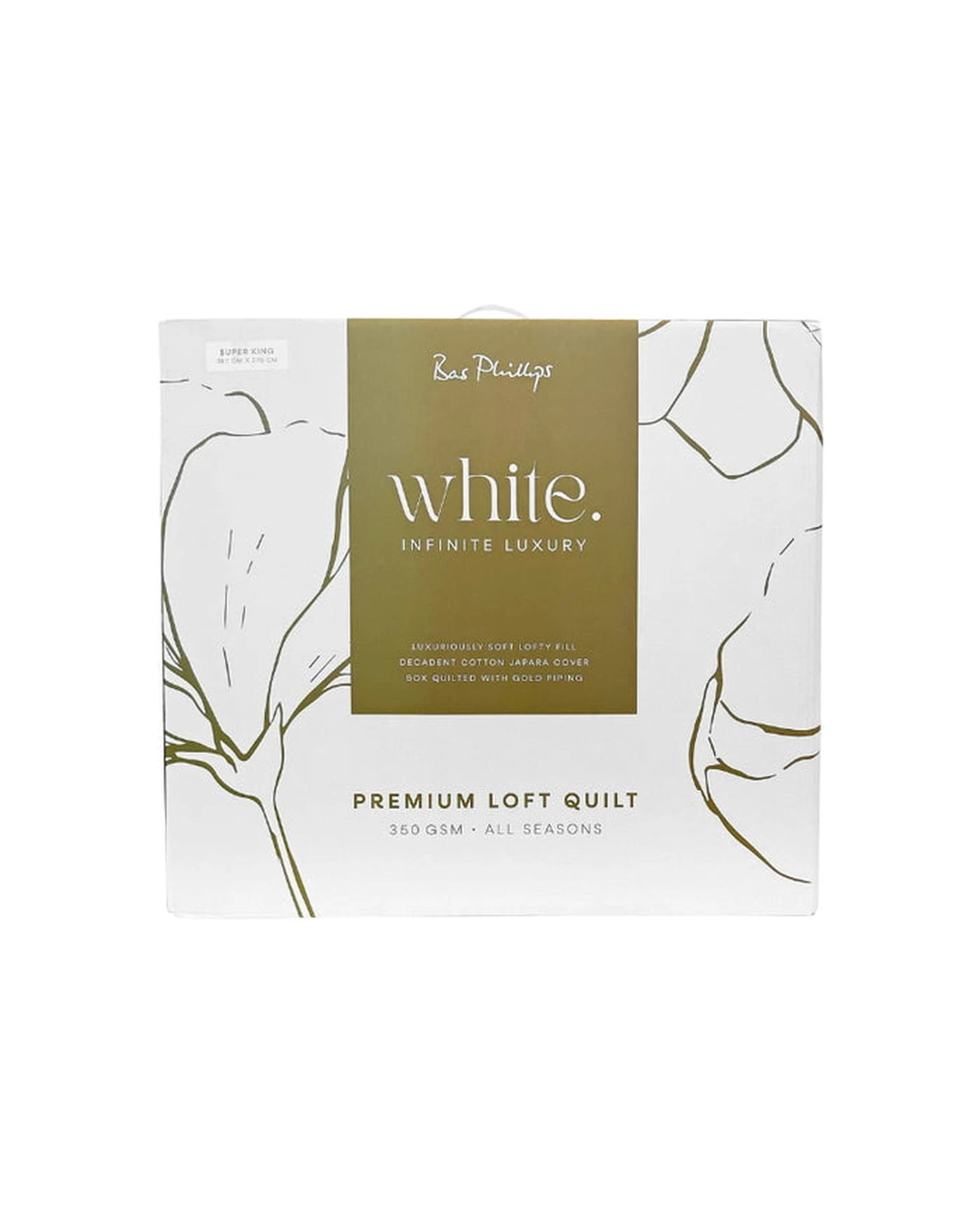 1 New Bas Phillips Premium Microfibre Supreme Loft Quilt 350Gsm - Super King Bed - White, 1 of 3