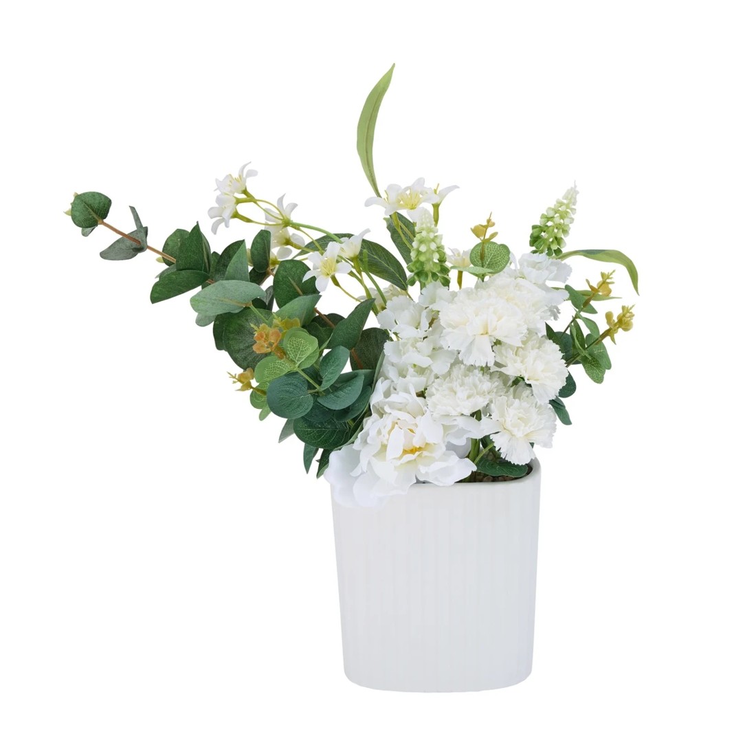 2 Artificial White Flowers in Vase, 2 of 4