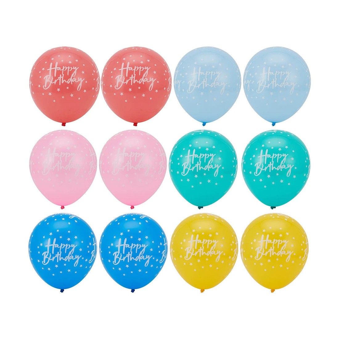 2 12 Pack Multi Colour Happy Birthday Balloons, 2 of 9