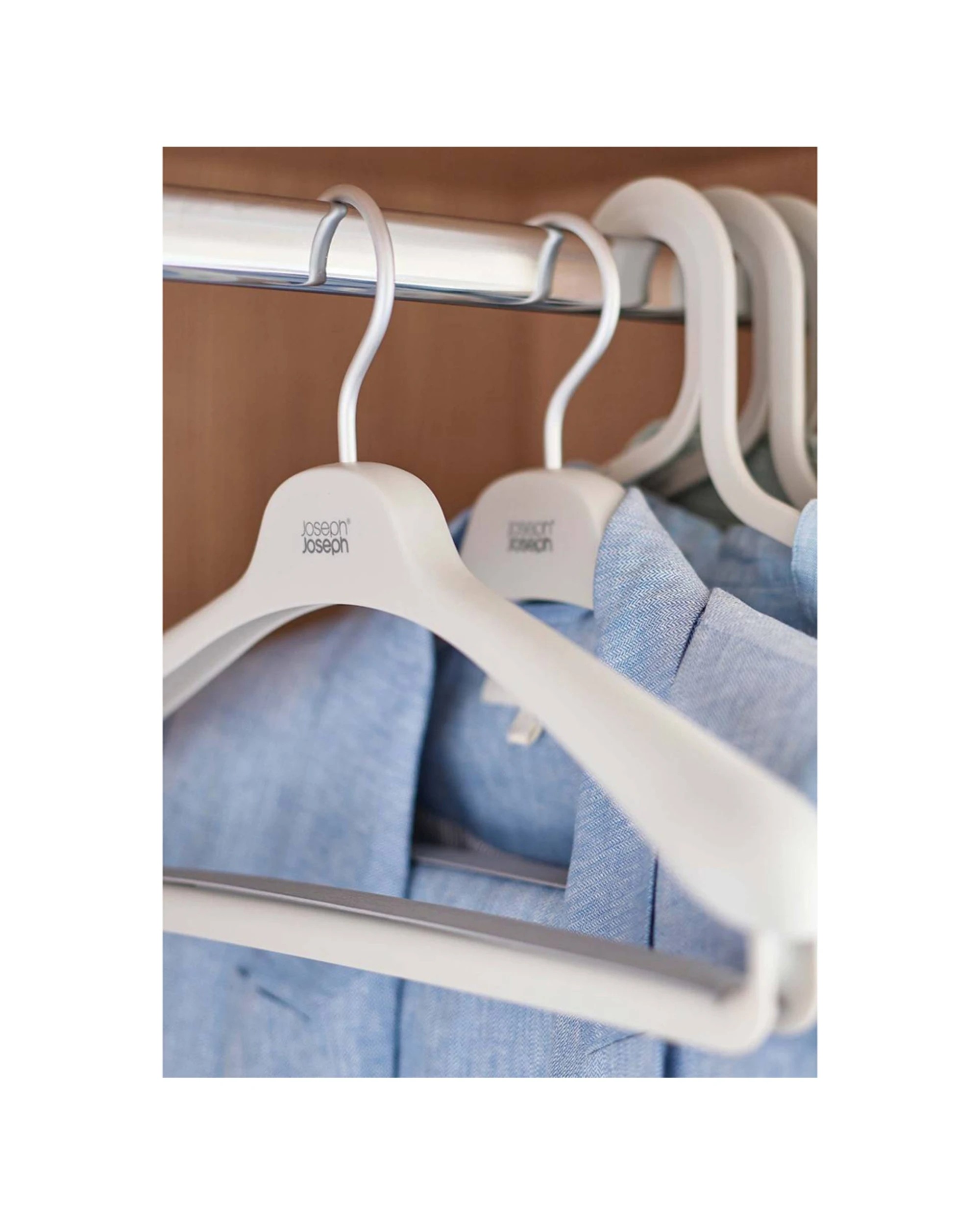 6 Joseph Joseph Orderly Suit And Coat Wardrobe Hanger 4x2pc Broad Shoulder Ecru - White, 6 of 7