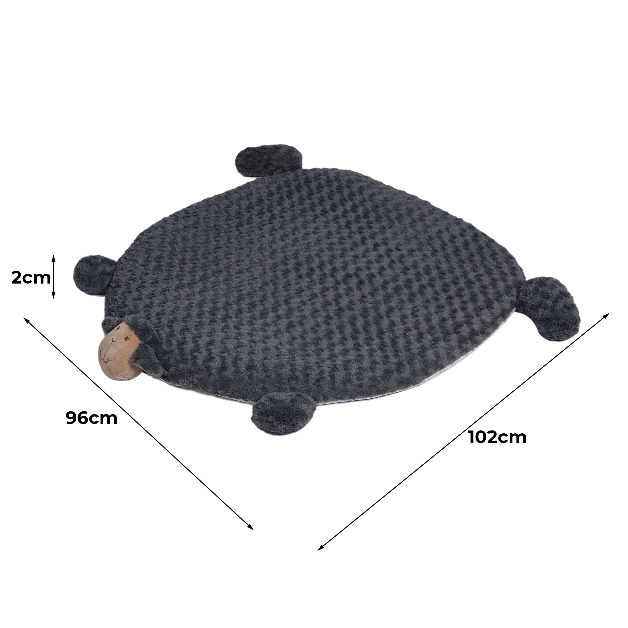 2 Pawz Large Pet Calming Bed With Squeaky Toy Charcoal, 2 of 5