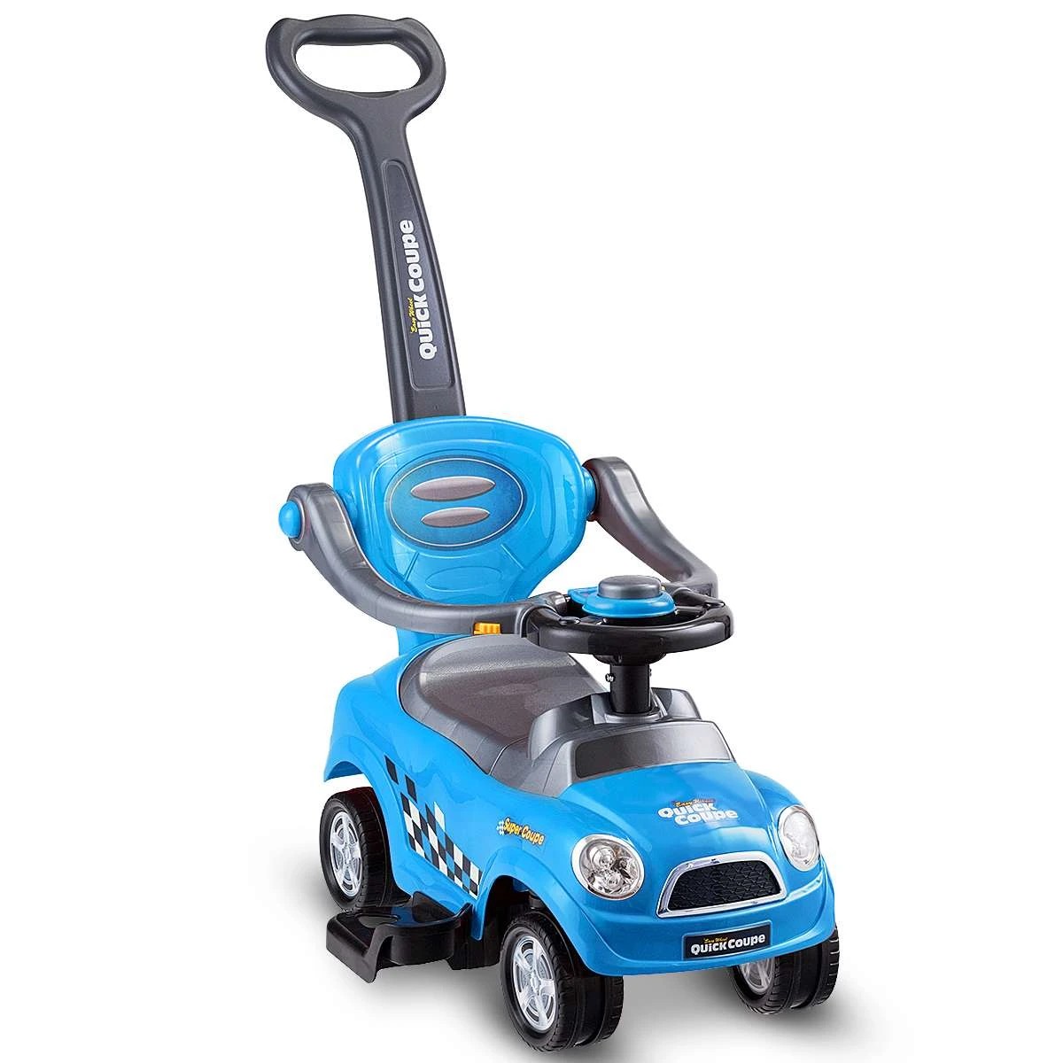 1 Costway Ride on Push Car Easy Wheel Quick Coupe Foot-to-Floor Stroller - Blue, 1 of 1