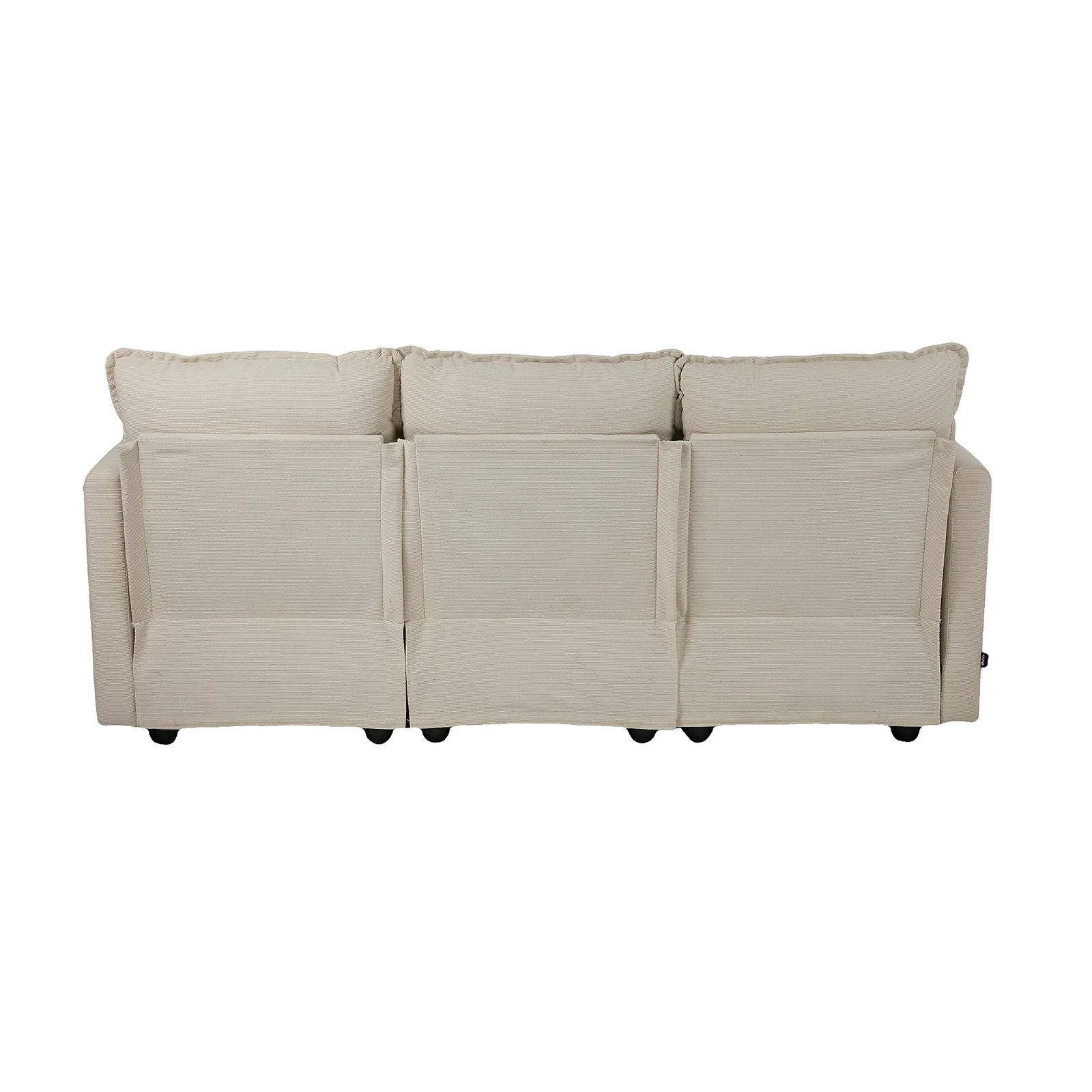 10 Oikiture Sofa Futon Lounge Couch Corduroy - Beige, 10 of 10