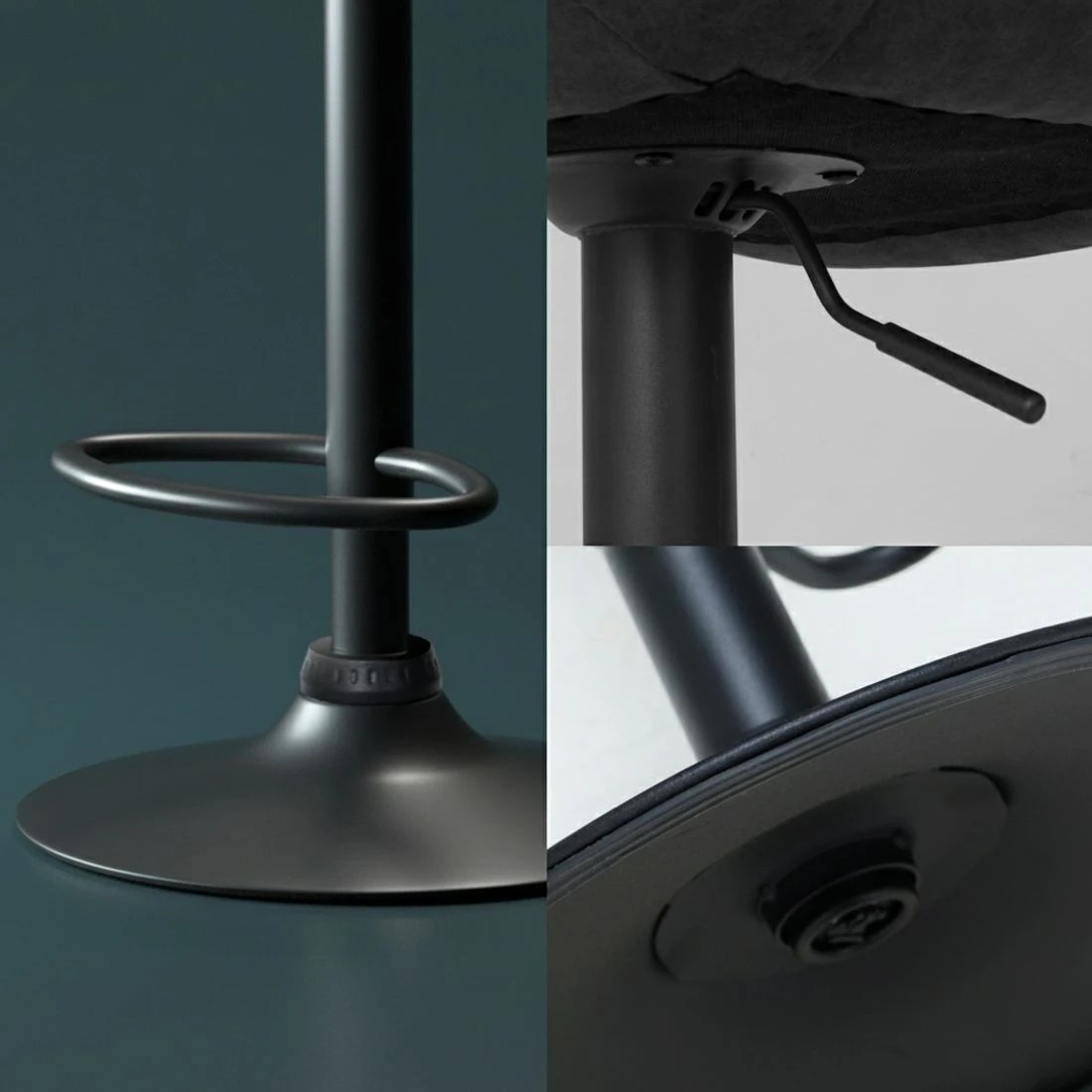 5 Artiss 4x Bar Stools Gas Lift Vintage Leather - Black, 5 of 5