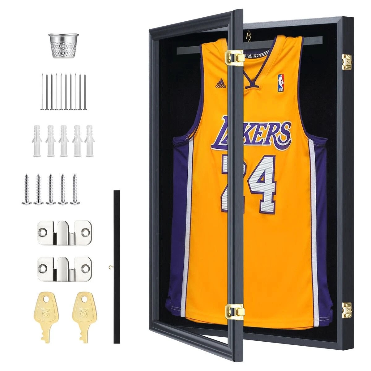 2 AUSWAY Jersey Shadow Box Frame Sports Memorabilia Display Case Wall Mounting, 2 of 5