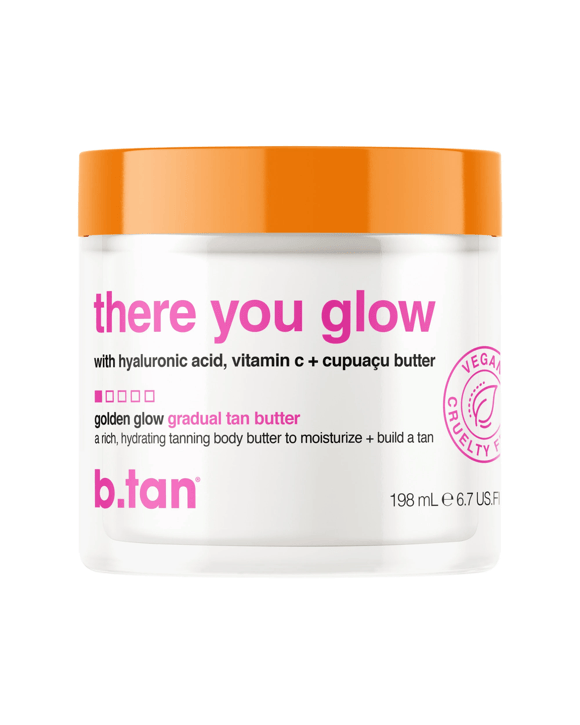 b.tan Golden Glow Gradual Tan Butter 198ml - Hyaluronic Acid, Vitamin C and Cupuacu Butter