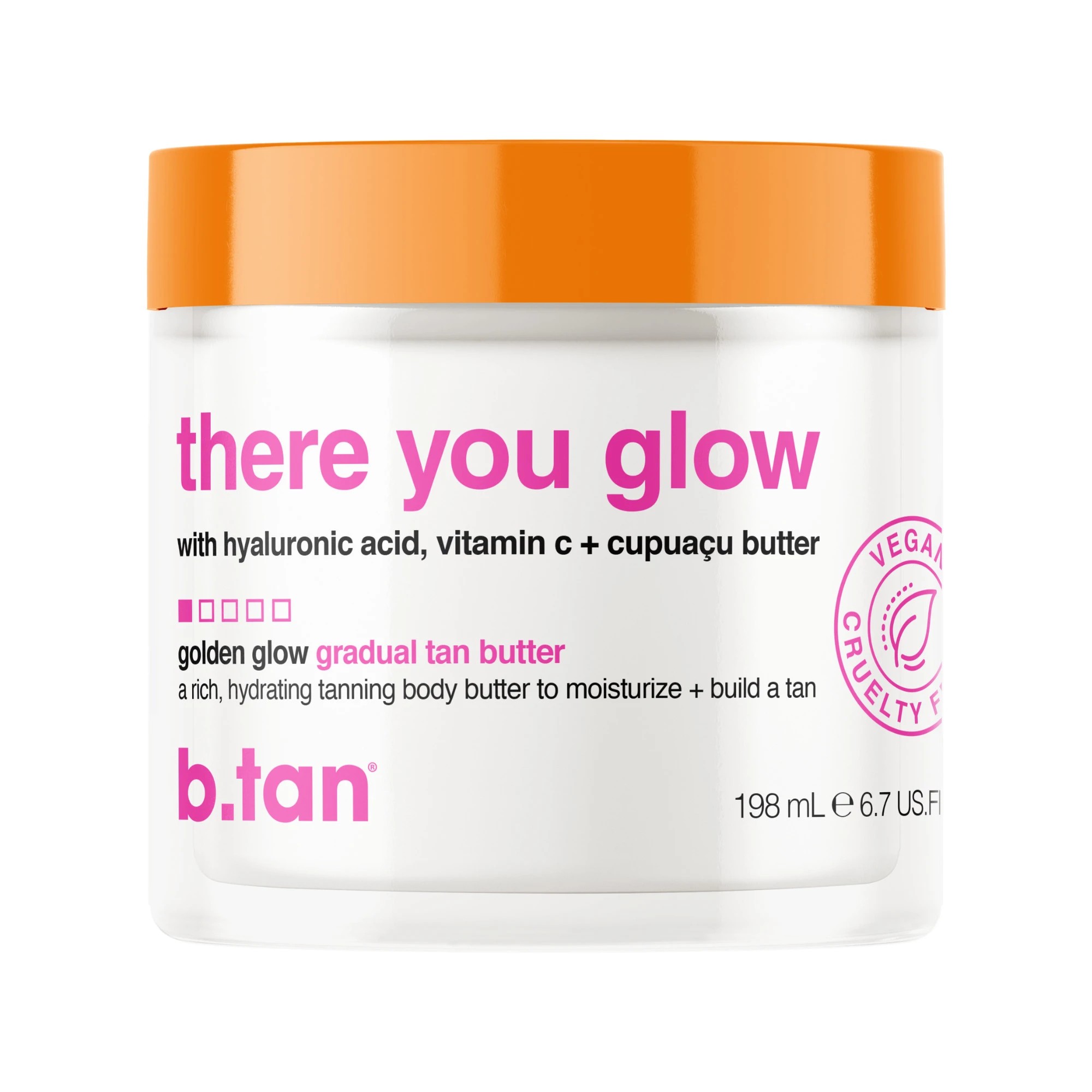 1 b.tan Golden Glow Gradual Tan Butter 198ml - Hyaluronic Acid, Vitamin C and Cupuacu Butter, 1 of 7