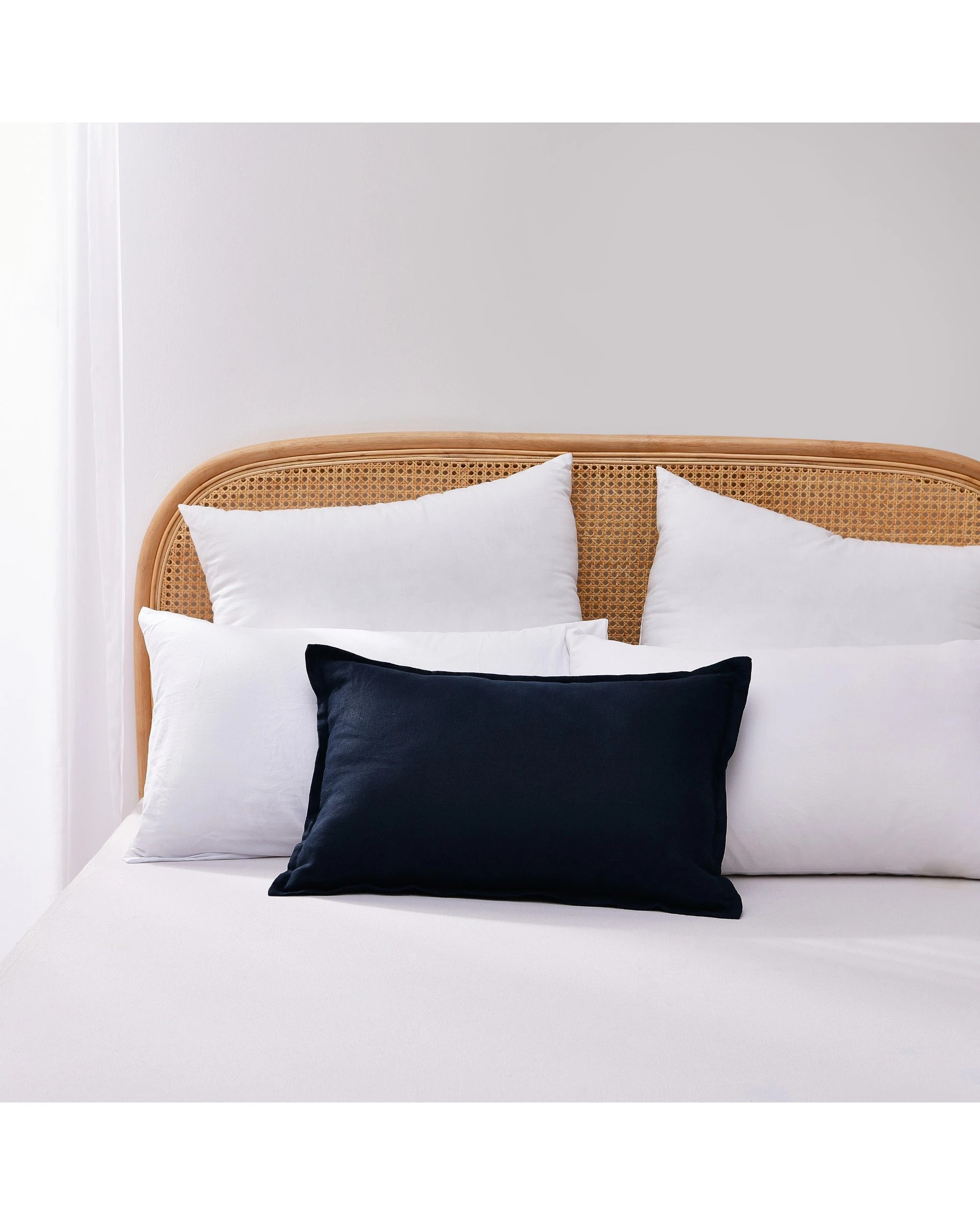 2 Natural Home ARDENNE Washed French Linen Rectangular Cushion with Oxford Edge 40x60cm - Indigo Blue, 2 of 8