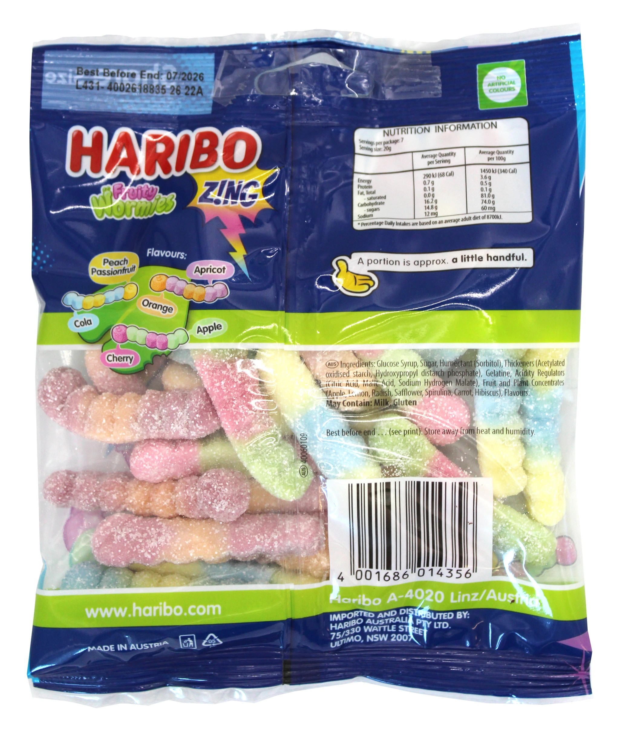 3 Haribo Fruity Wormies 140g, 3 of 3